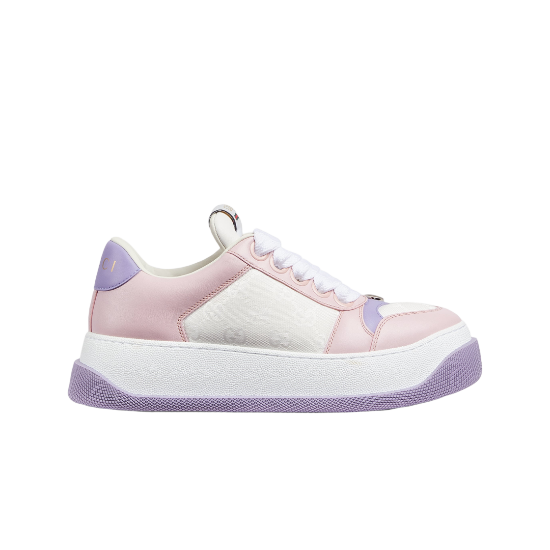 (W) 구찌 스크리너 스니커즈 핑크 라일락((W) Gucci Screener Sneakers Pink Lilac) - 1