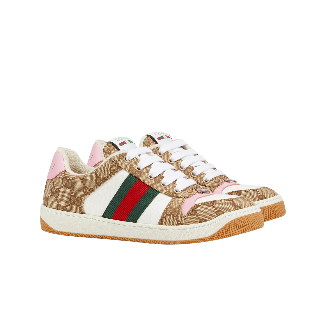 (W) 구찌 스크리너 스니커즈 베이지 다크 브라운((W) Gucci Screener Sneakers Beige Dark Brown) - 2