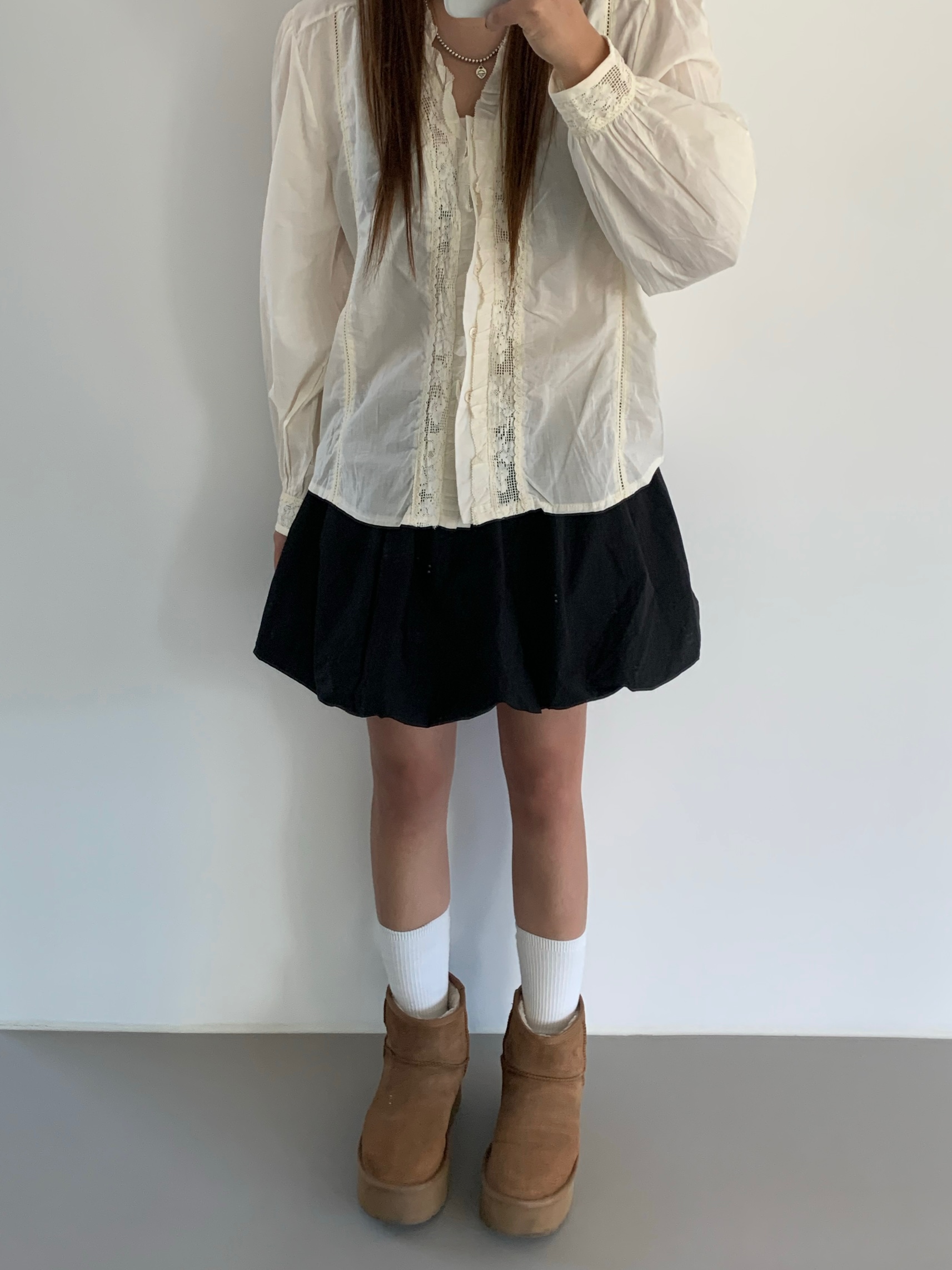 (W) UGG Classic Mini Platform Boots Chestnut 착용 스타일