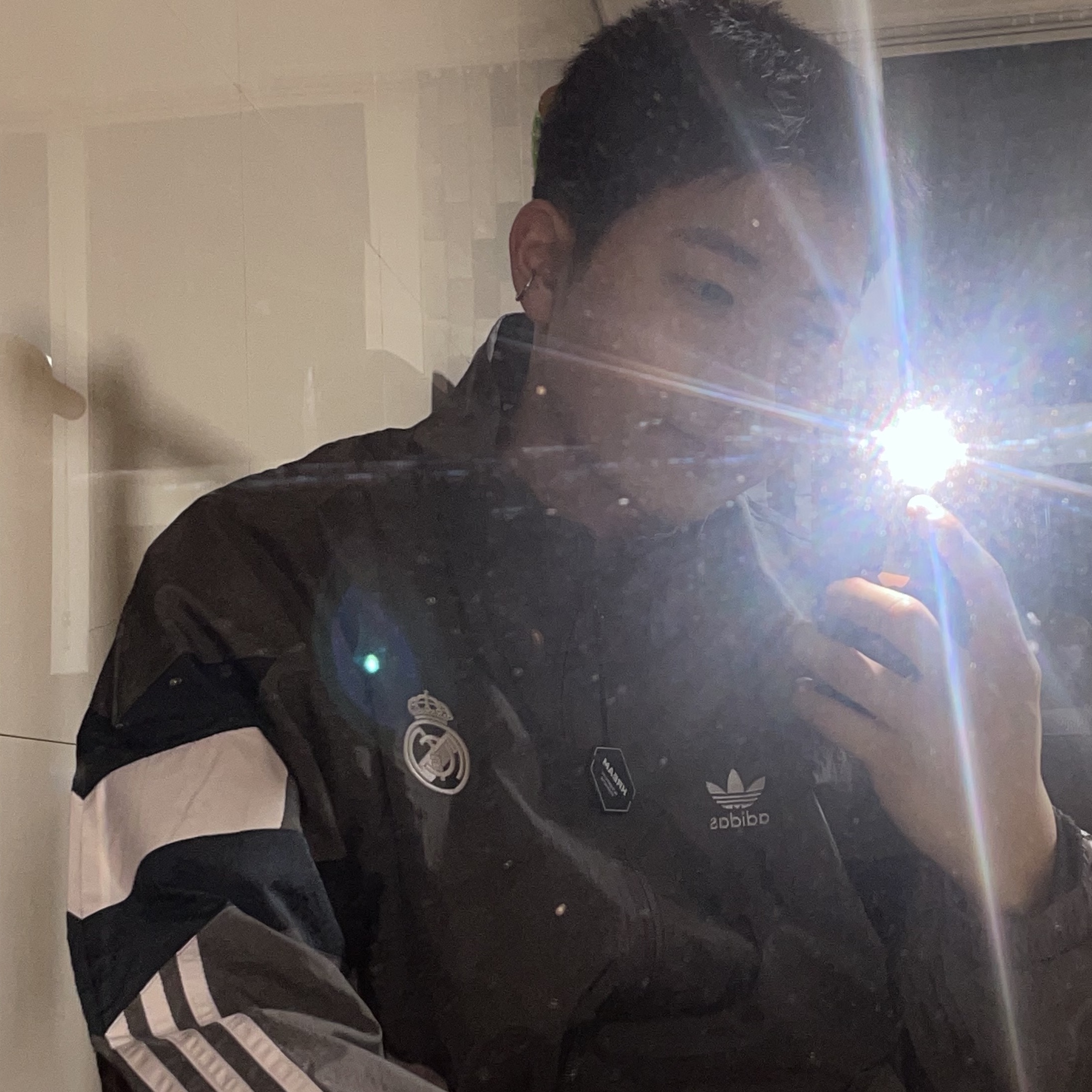Adidas Real Madrid Originals Track Top Charcoal Grey - KR Sizing 착용 스타일 - 2