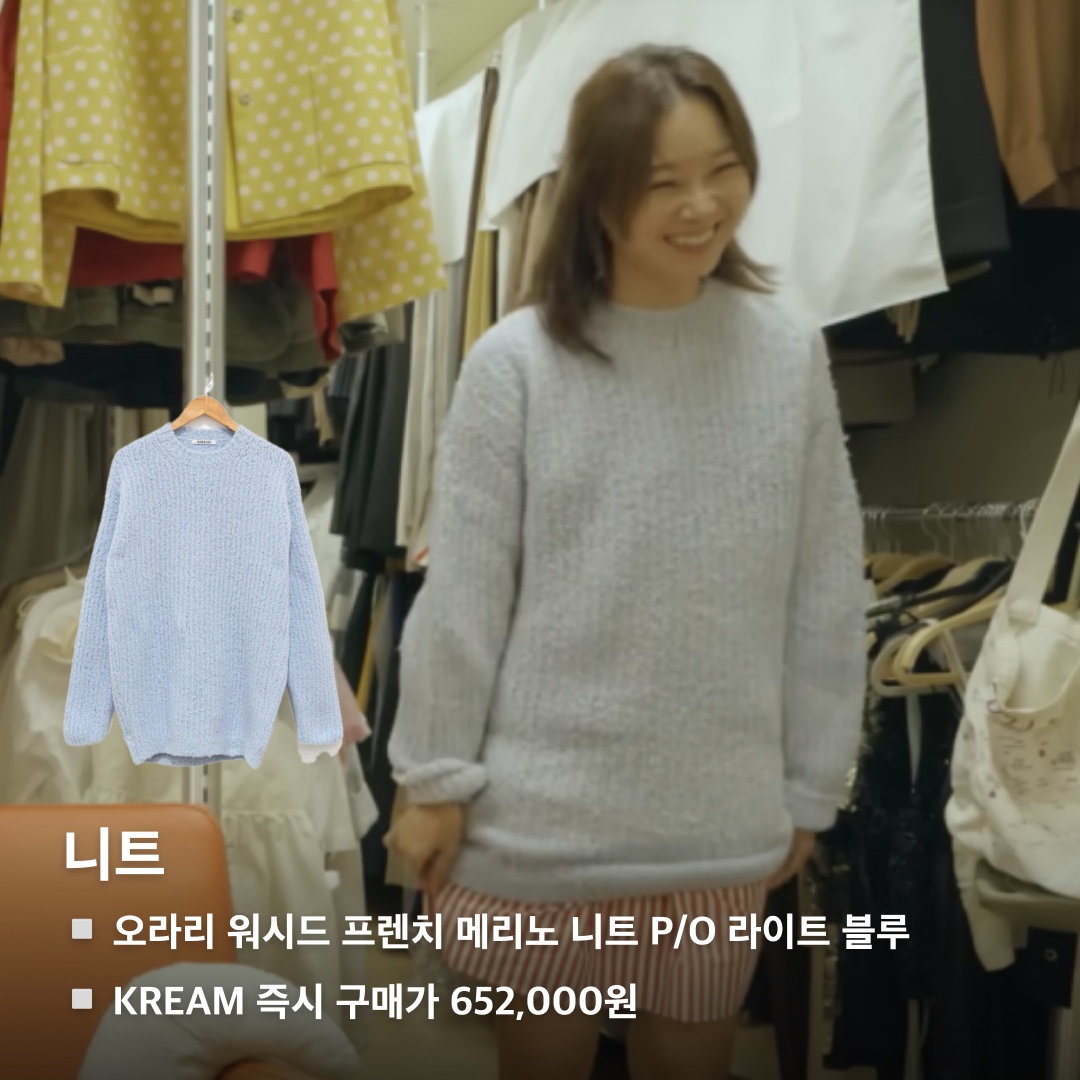 Auralee Washed French Merino Knit P/O Light Blue - 23AW 착용 스타일 - 3