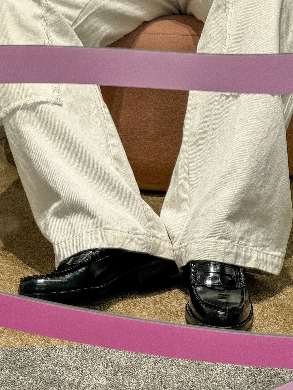 Haruta HS-6550 Penny Loafer Black 착용 스타일 - 2