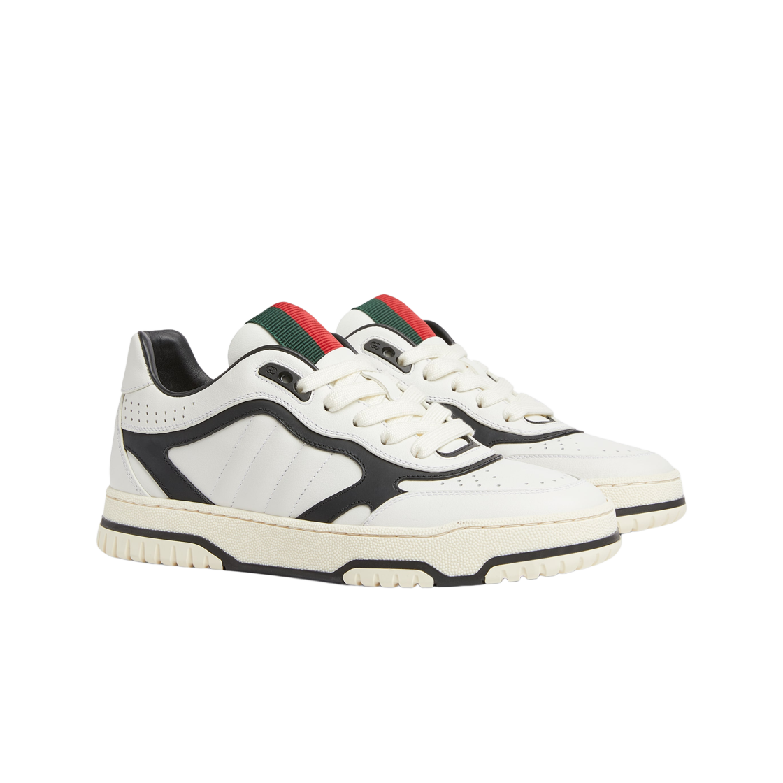 (W) 구찌 리웹 스니커즈 화이트 블랙((W) Gucci Re-Web Sneakers White Black) - 2