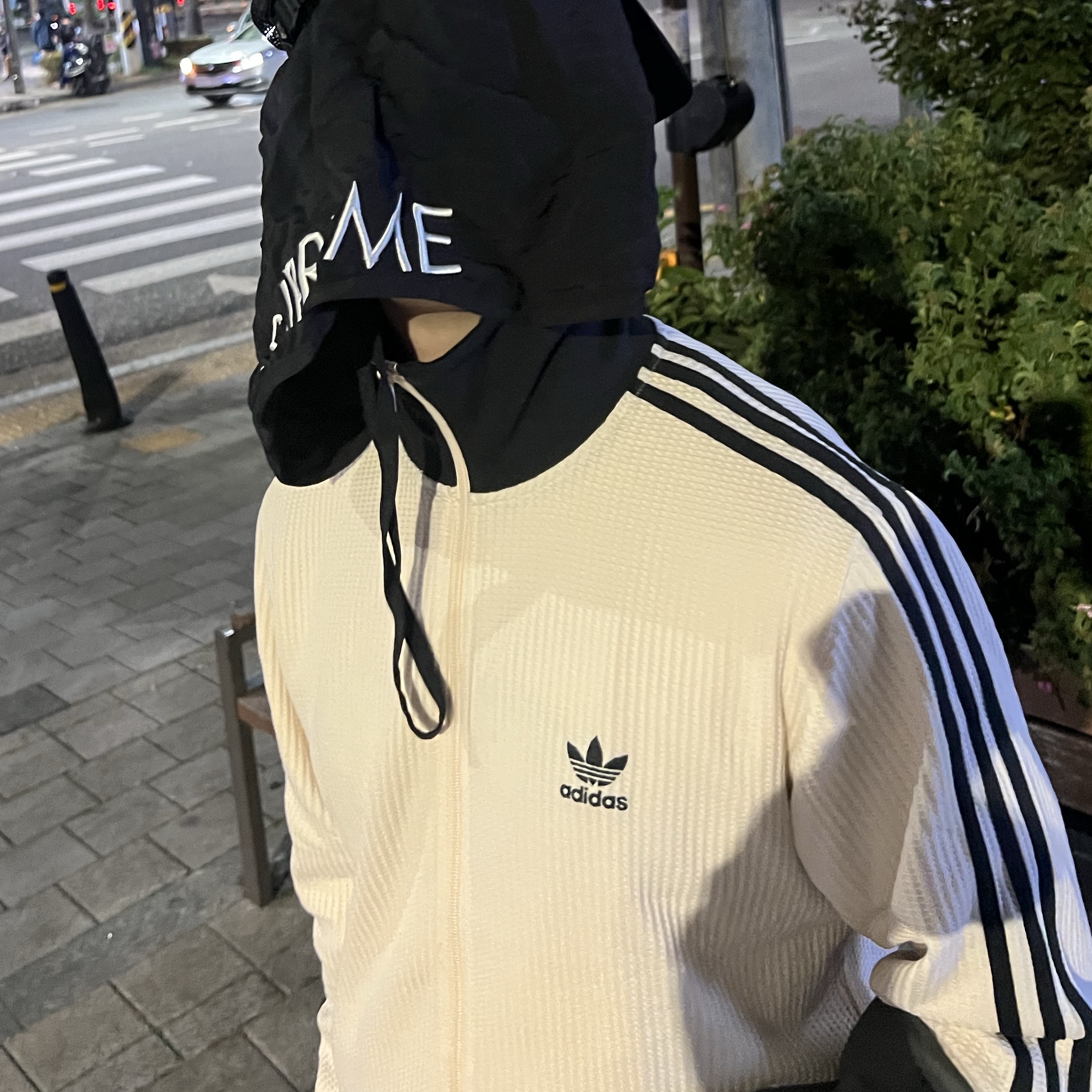 Adidas Waffle Beckenbauer Track Top Wonder White - KR Sizing, Supreme x The North Face Sunshield Camp Cap Black - 20SS 착용 스타일