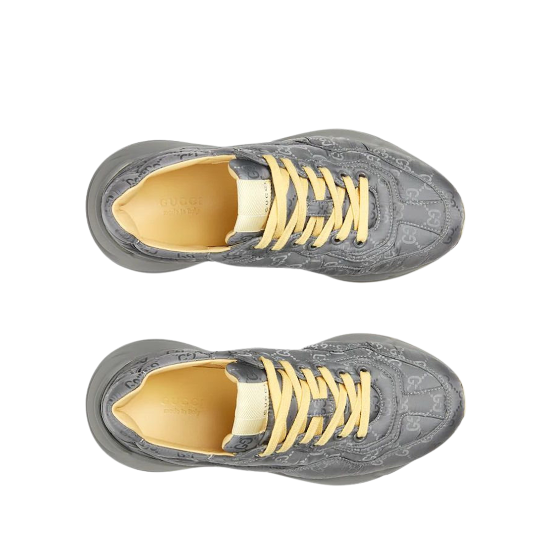 (W) 구찌 GG 라이톤 스니커즈 그레이((W) Gucci GG Rhyton Sneakers Grey) - 3