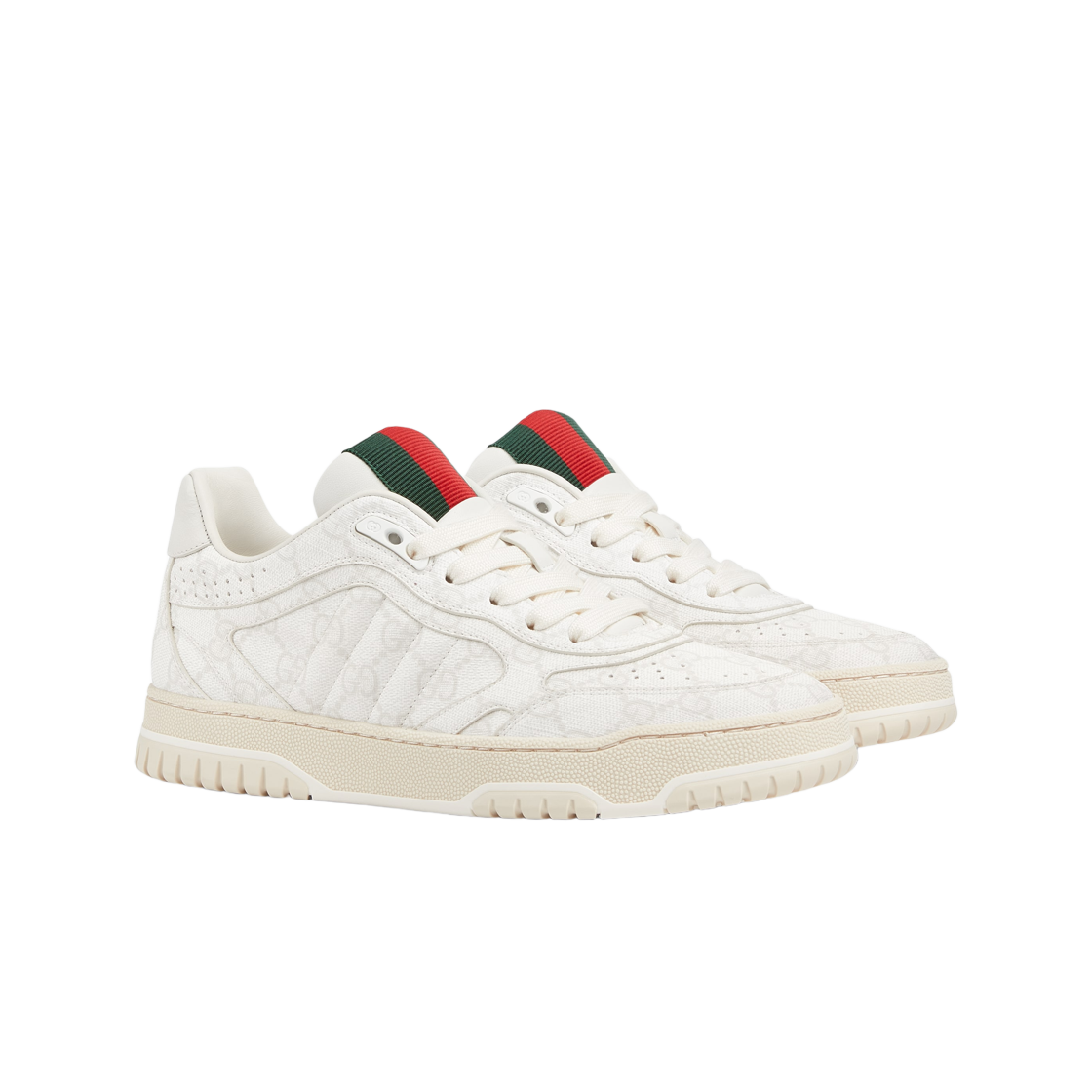 (W) 구찌 리웹 스니커즈 베이지 화이트((W) Gucci Re-Web Sneakers Beige White) - 2