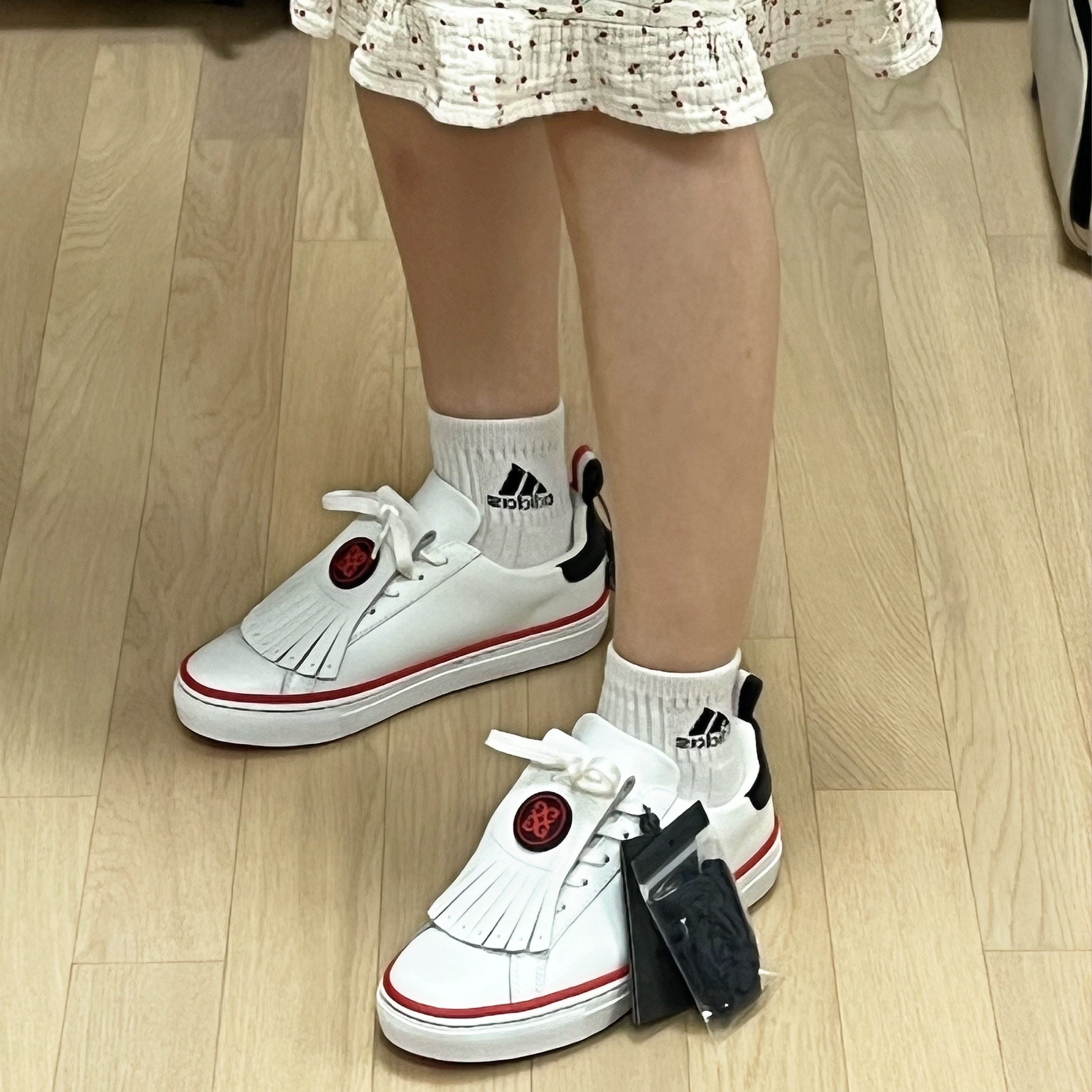 (W) G/Fore Contrast Accent Kiltie Durf Golf Shoes Snow 착용 스타일 - 4