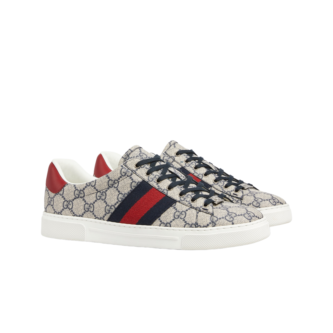 구찌 에이스 웹 스니커즈 베이지 블루(Gucci Ace Web Sneakers Beige Blue) - 2