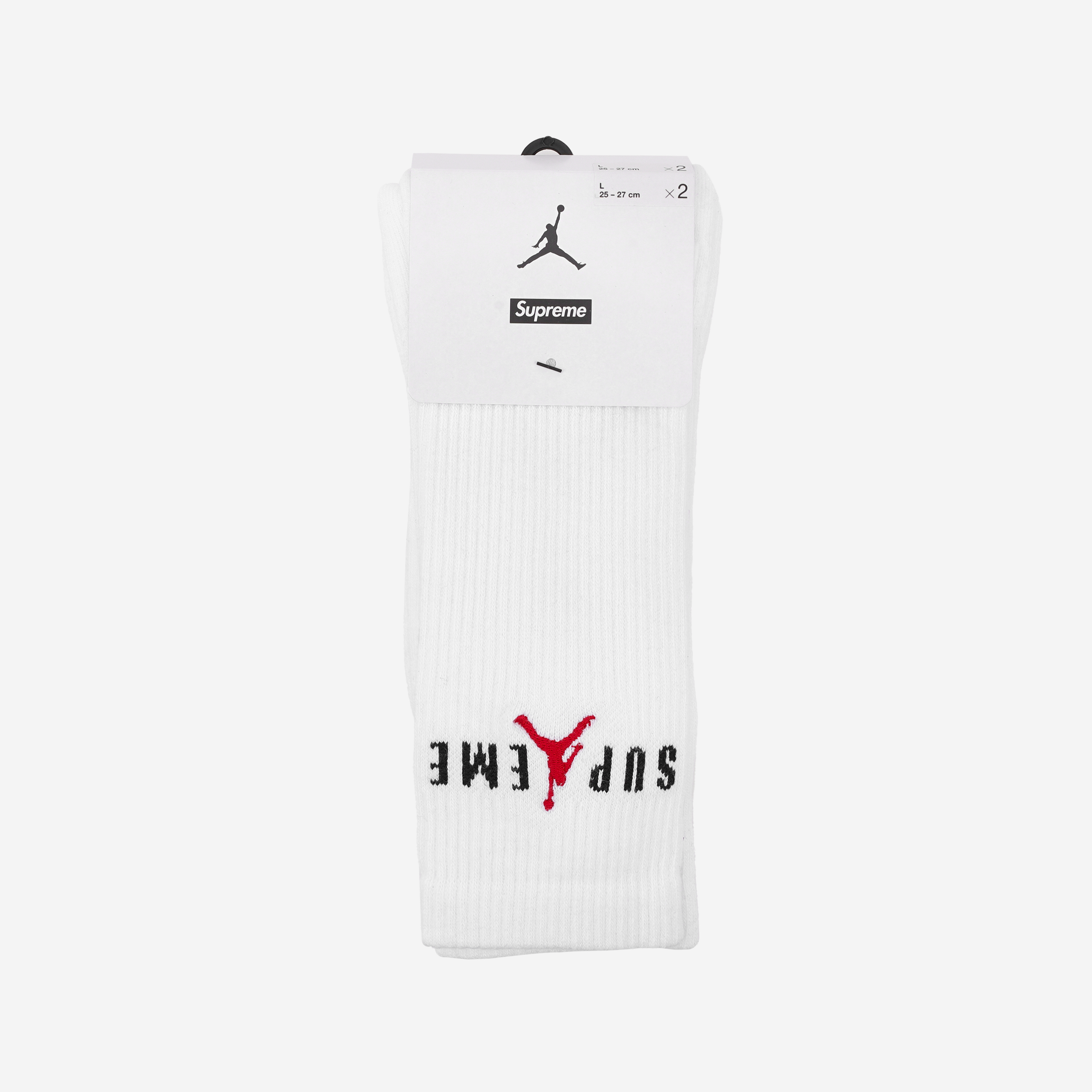 Supreme x Jordan Crew Socks White (2 Pack) - 24FW
