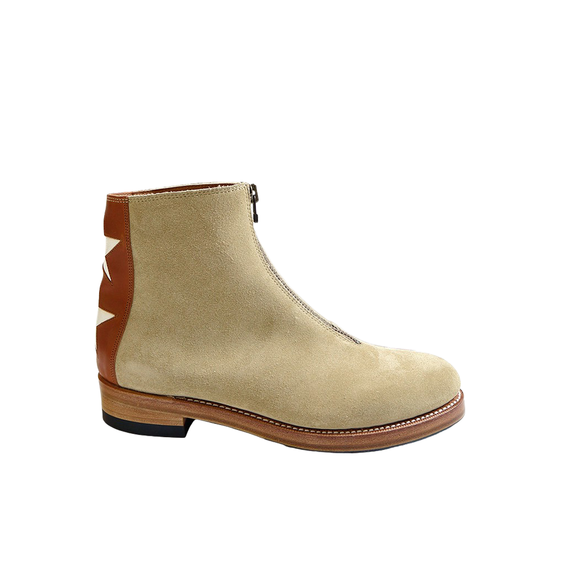 캐피탈 스웨이드 레더 집업 카페 레이스 프리스코 부츠 베이지(Kapital Suede Leather Zip Up Cafe Lace Frisco Boots Beige)