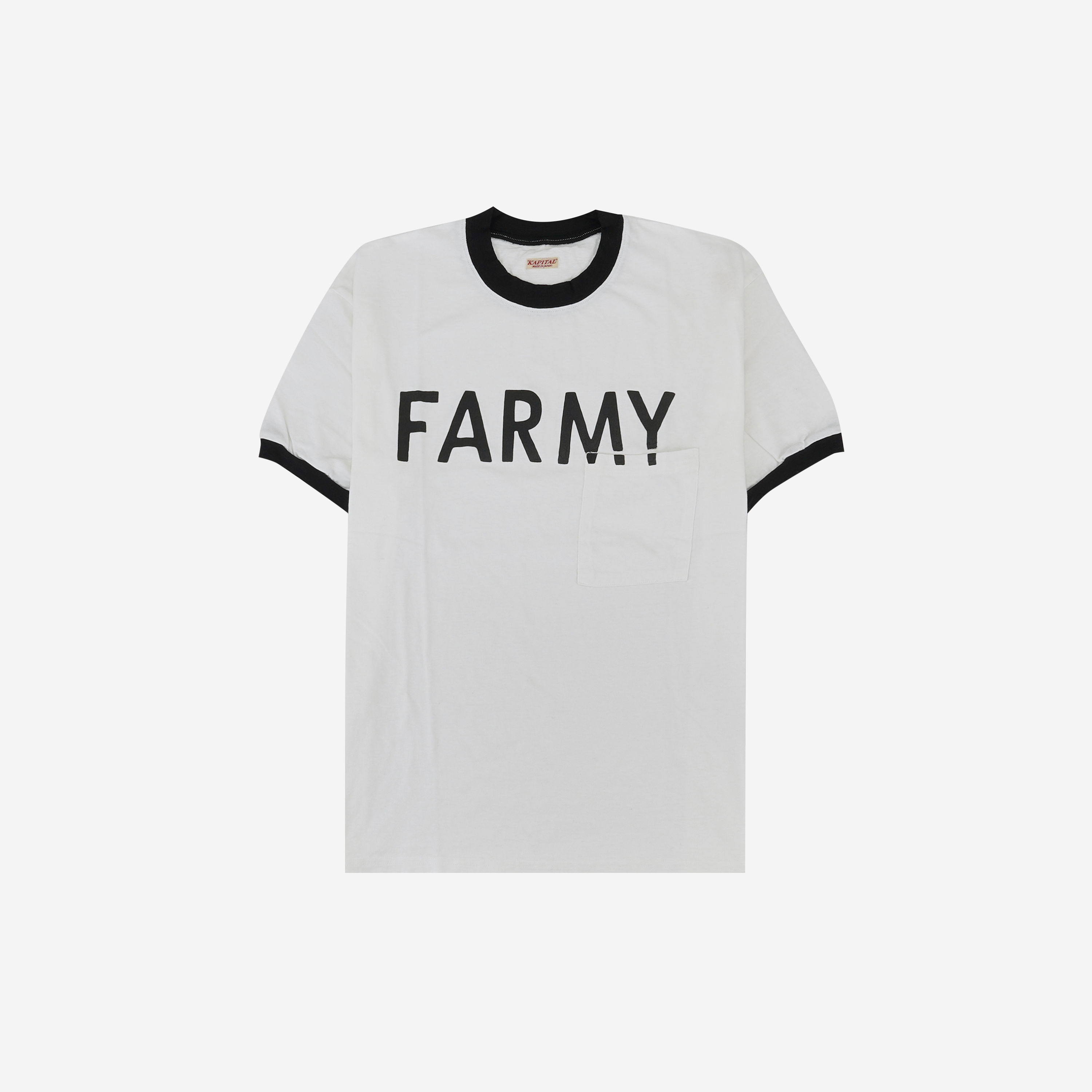 Kapital 18.5 Tenjiku Ringer Pocket T-Shirt Farmy White