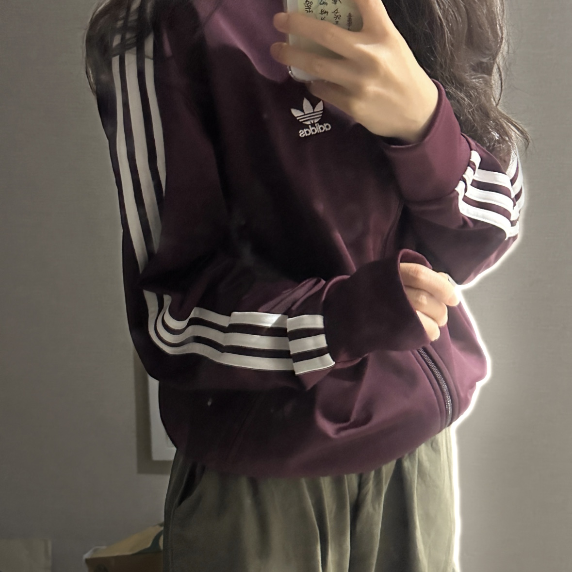 Adidas Adicolor Classic Firebird Track Top Maroon - KR Sizing 착용 스타일