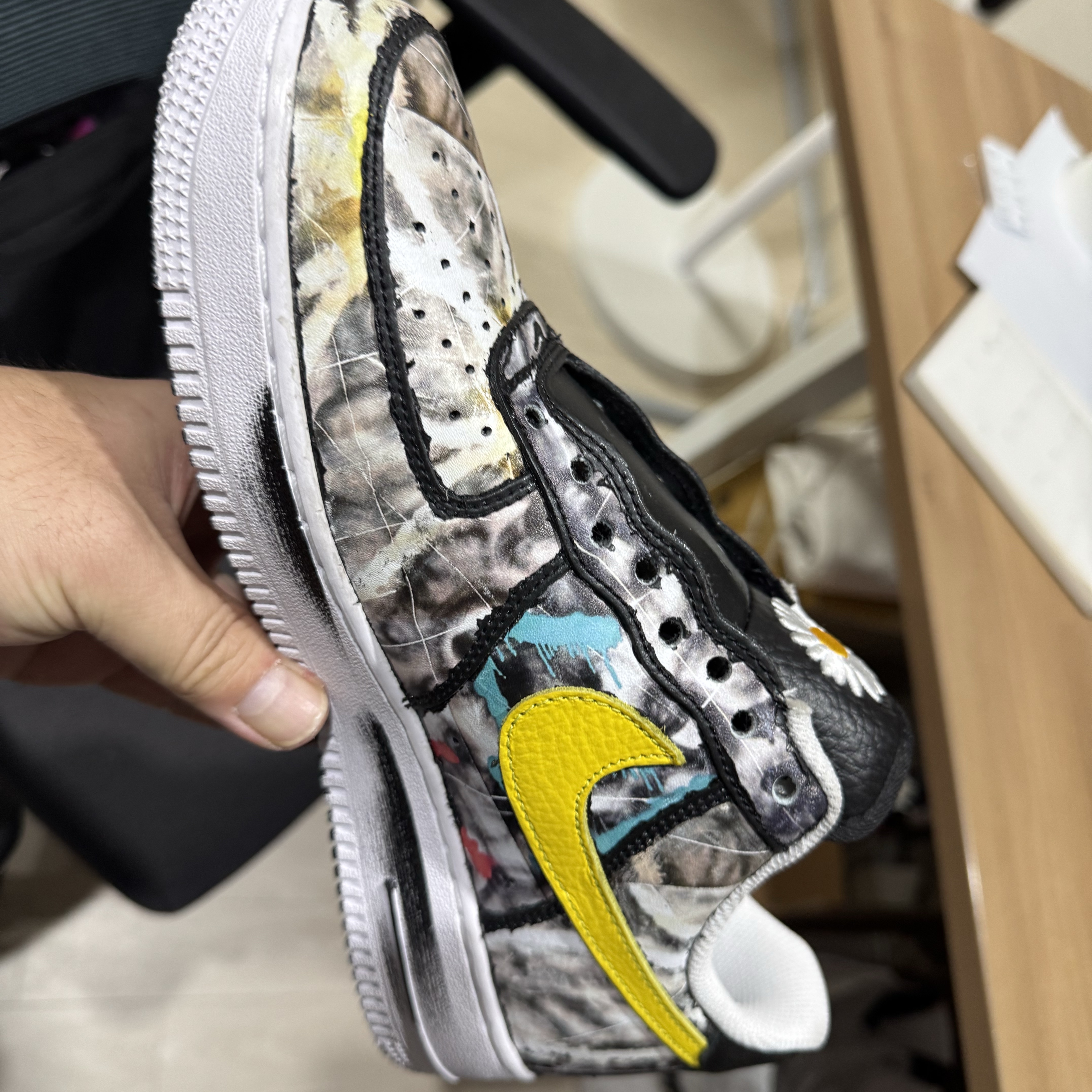 Nike x Peaceminusone Air Force 1 Low Para-Noise 3.0 Black and Multicolor 착용 스타일 - 3