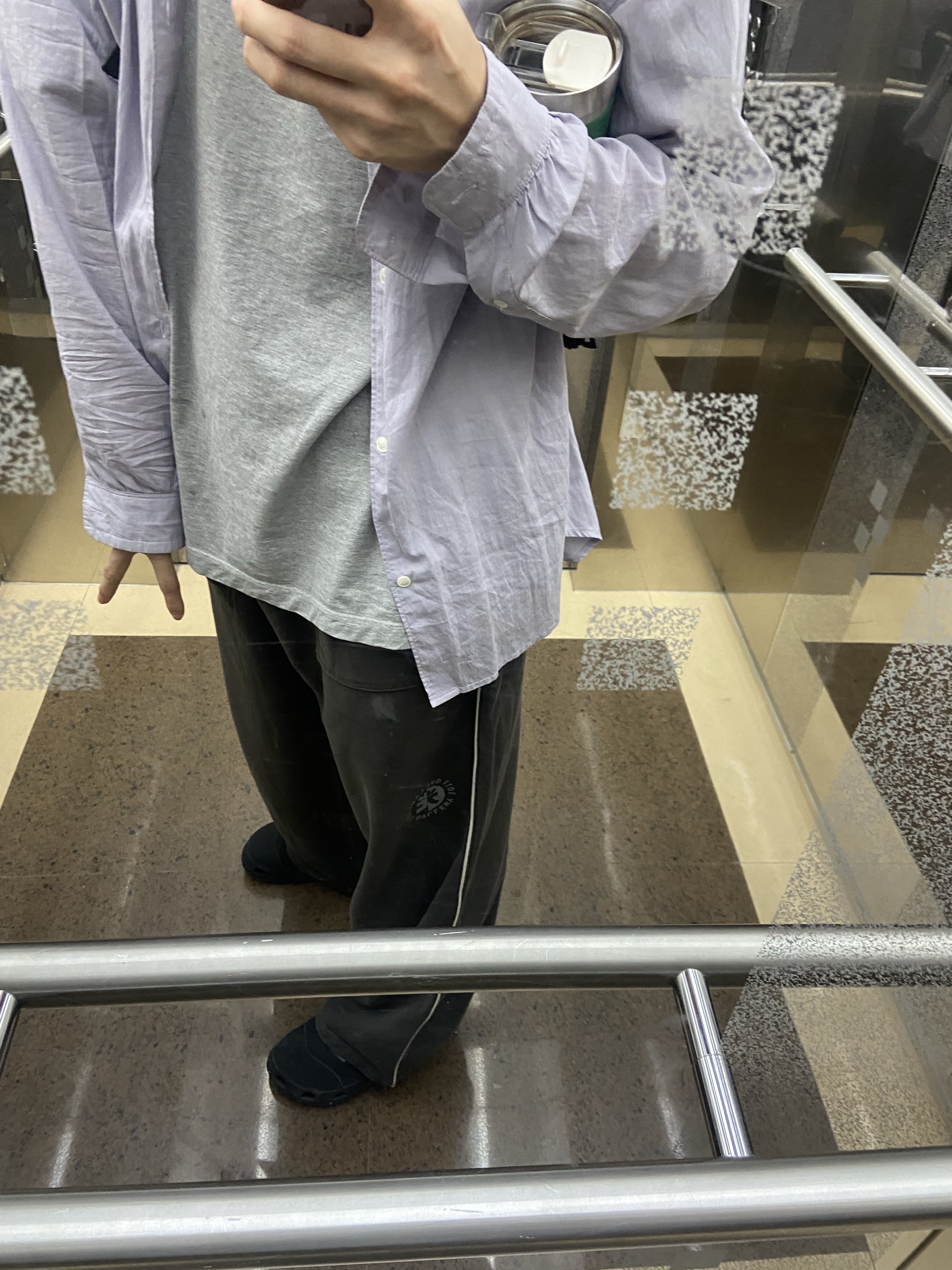 Polyteru Human Index Human Jumbo 1/2 T-Shirt Gray 착용 스타일