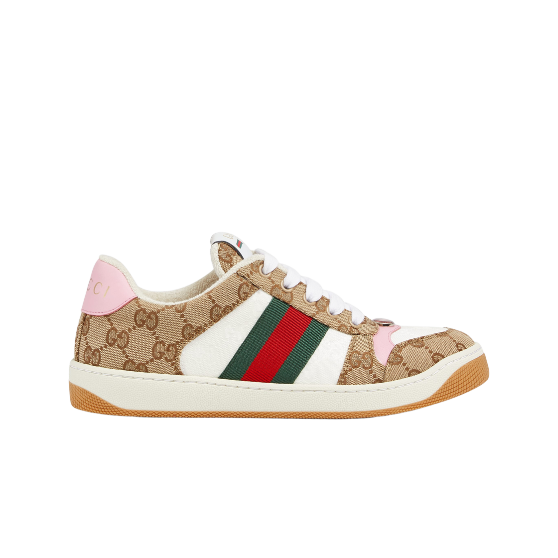 (W) 구찌 스크리너 스니커즈 베이지 다크 브라운((W) Gucci Screener Sneakers Beige Dark Brown) - 1