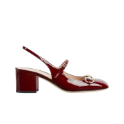 (W) Gucci Horsebit Pumps Rosso Ancora Red