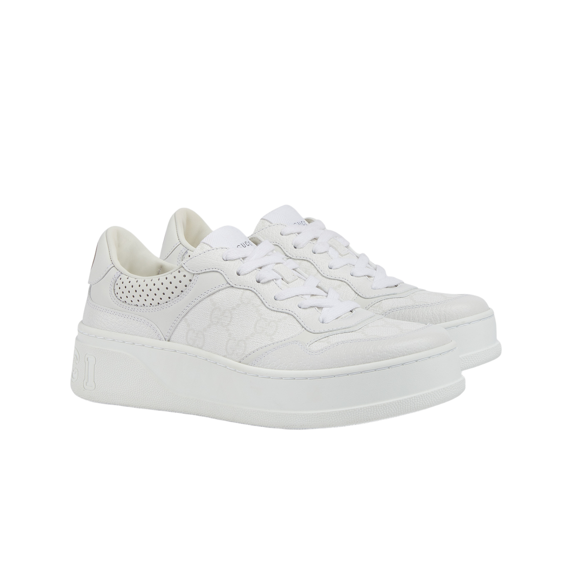 (W) 구찌 GG 스니커즈 화이트 그레이 GG 슈프림((W) Gucci GG Sneaker White Grey GG Supreme) - 2