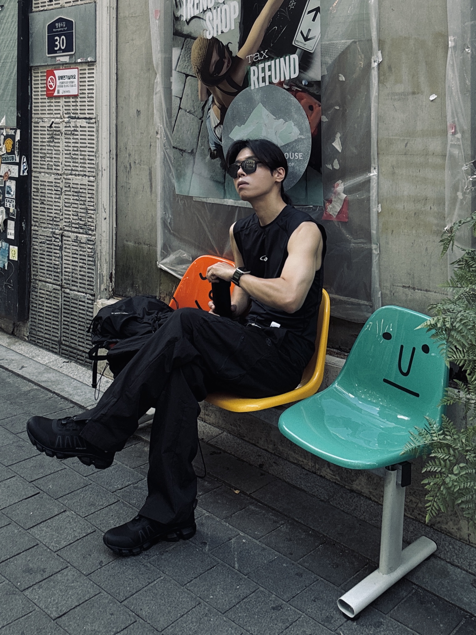 Sansan Gear Cargo Pants Black - 23SS 착용 스타일 - 7