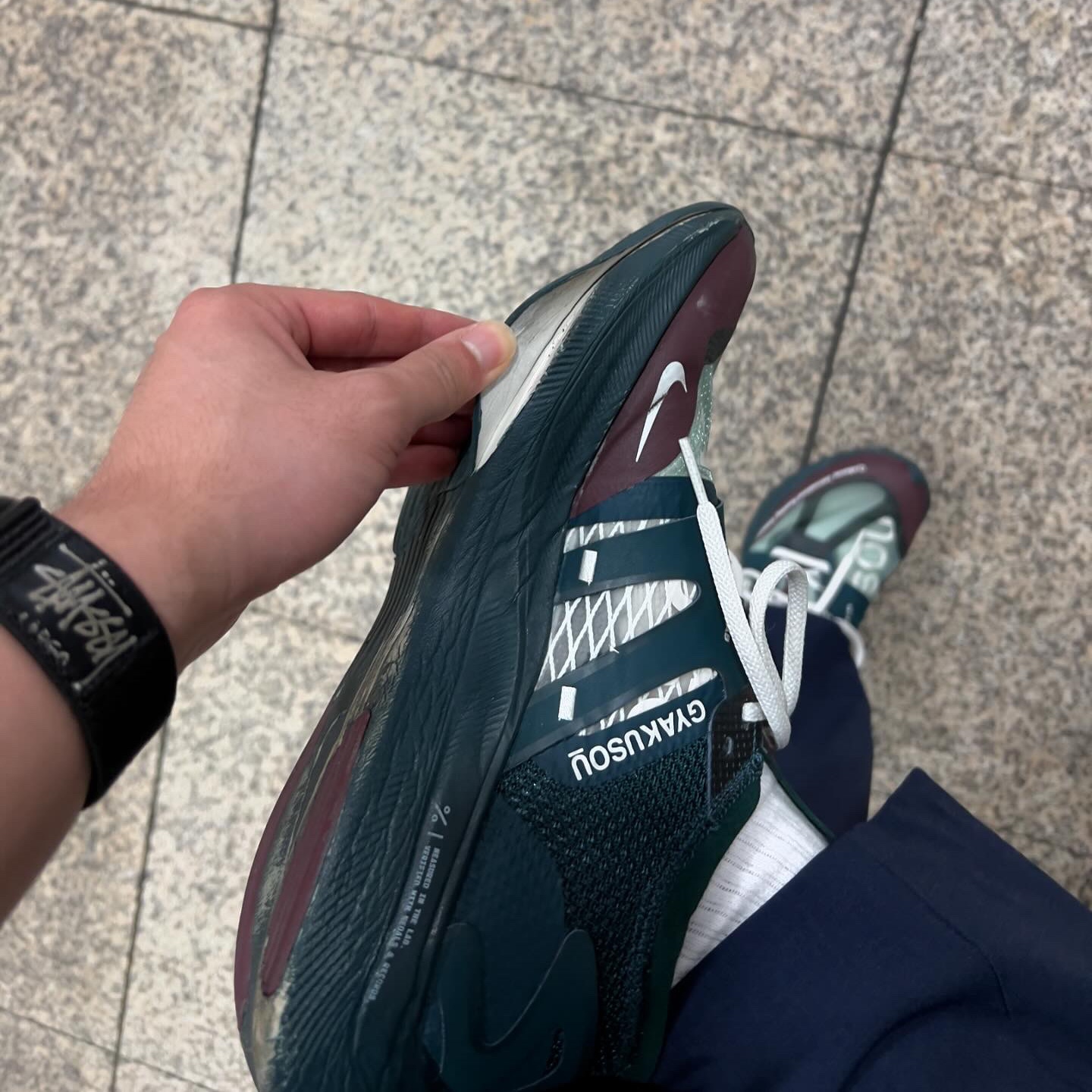 Nike x Undercover Gyakusou ZoomX VaporFly Next% Midnight Spruce 착용 스타일
