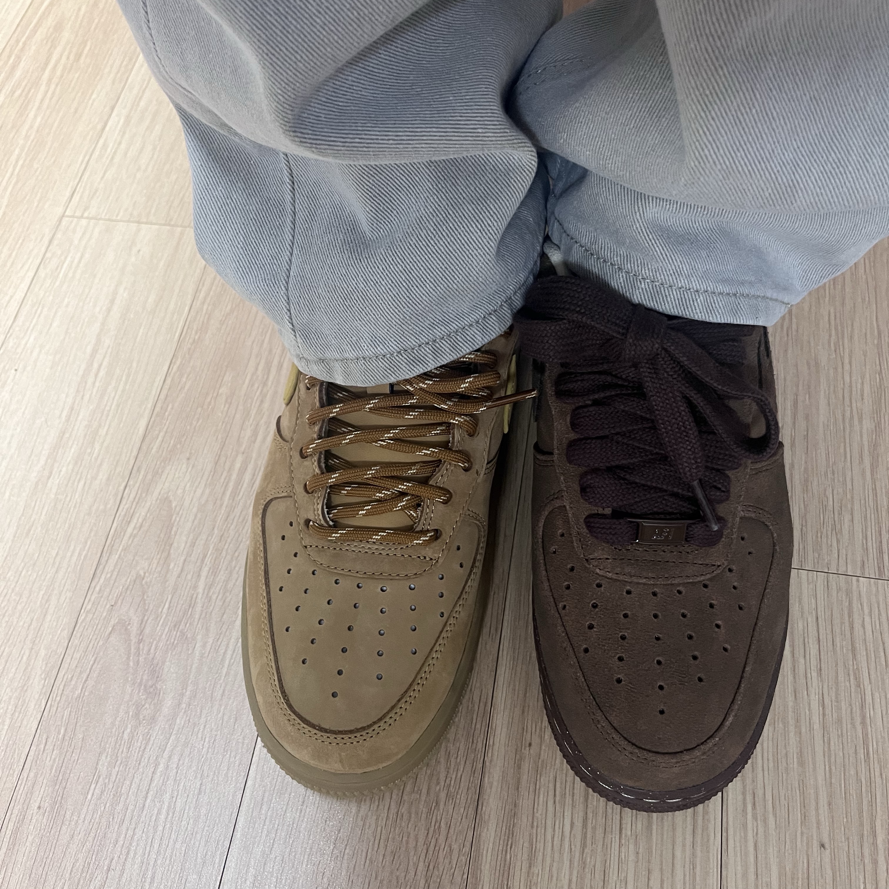 (W) Nike Air Force 1 '07 Cacao Wow, (W) Nike Air Force 1 '07 WB Flax Wheat 착용 스타일 - 2