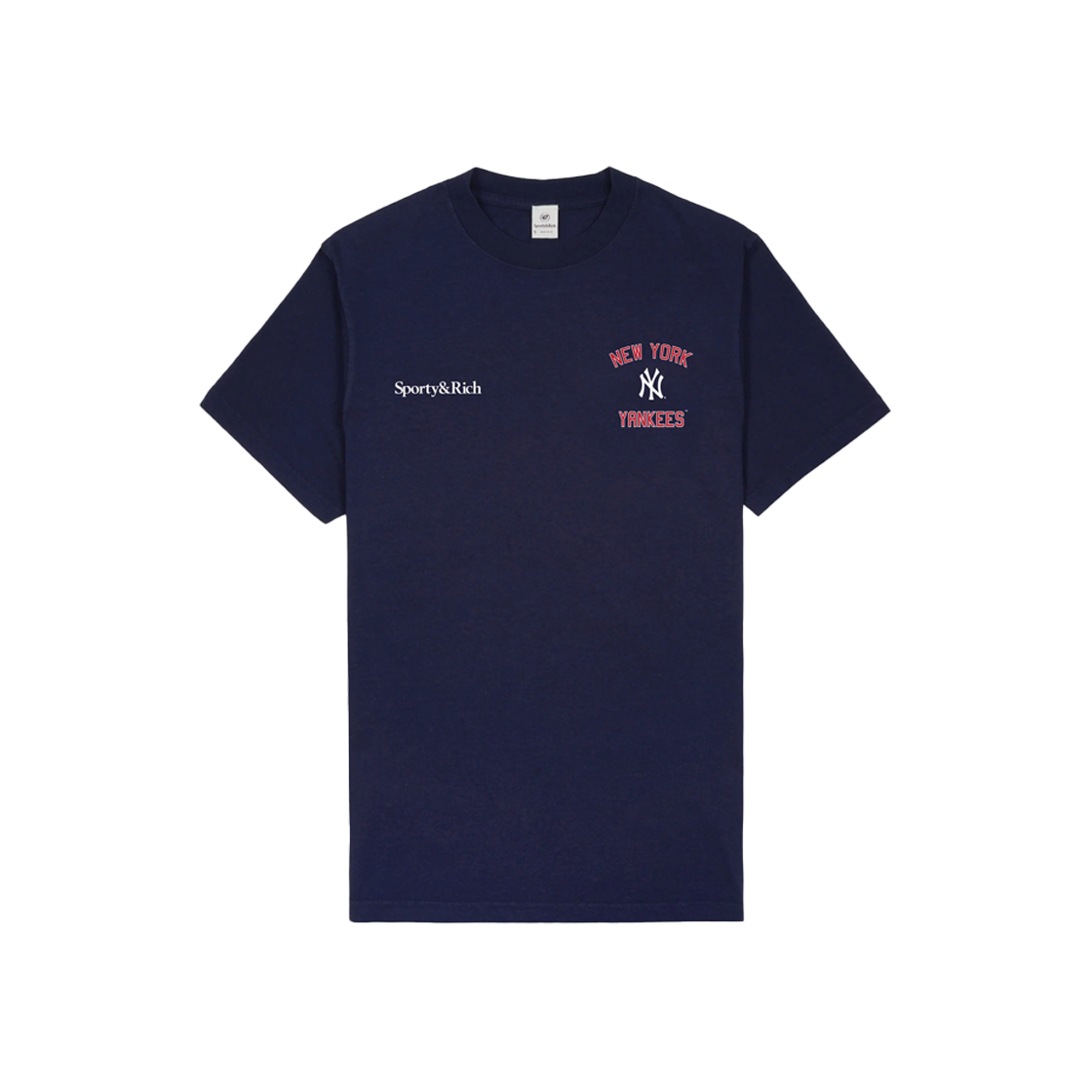 스포티 앤 리치 x 뉴욕 양키스 홈런 티셔츠 네이비 스포츠 레드 화이트 - 24FW(Sporty & Rich x New York Yankees Home Run T-Shirt Navy Sports Red White - 24FW)
