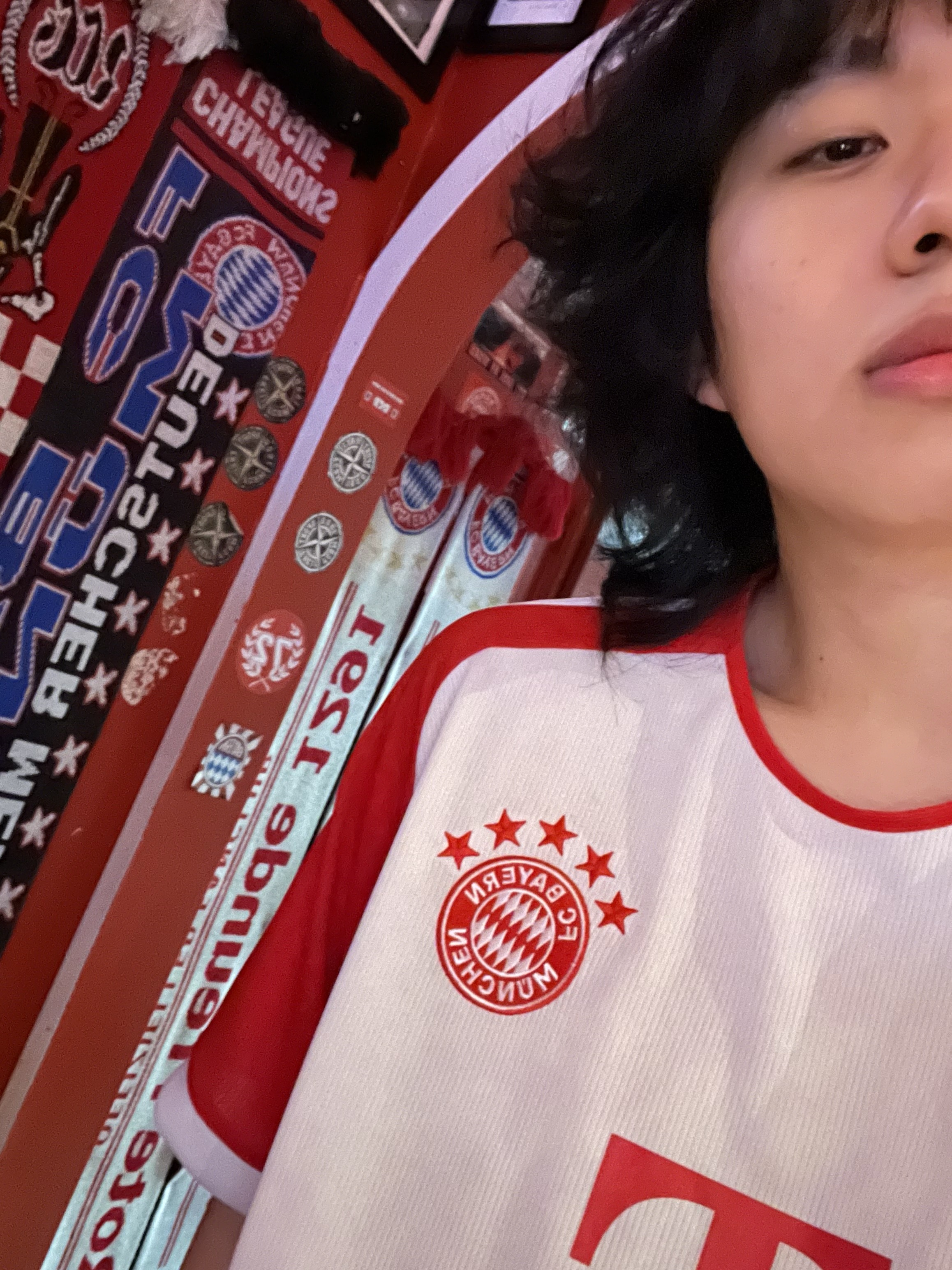 Adidas Bayern Munchen 2023/24 Home Jersey White Red - KR Sizing (Non Marking Ver.) 착용 스타일
