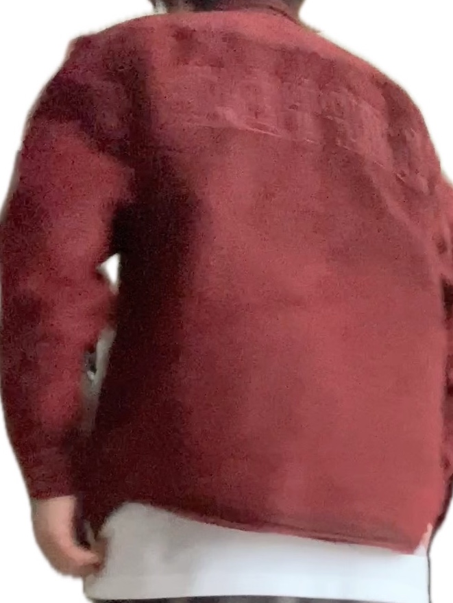 Supreme Faux Shearling Lined Work Shirt Red Denim - 24FW 착용 스타일 - 3