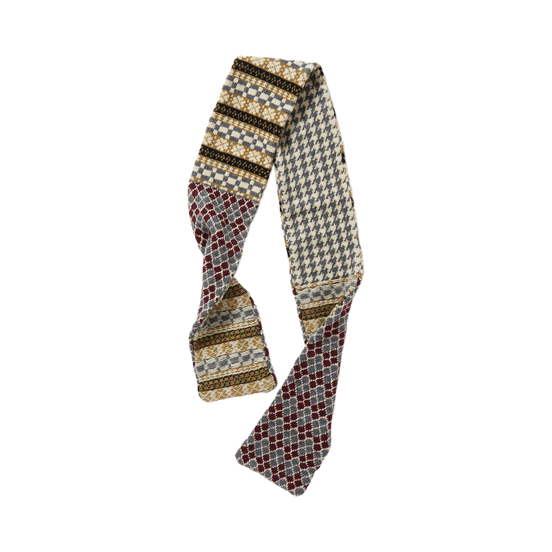 퍼버즈 패치 블록 스카프 옐로우 - 24FW(Perverze Patch Block Scarf Yellow - 24FW)