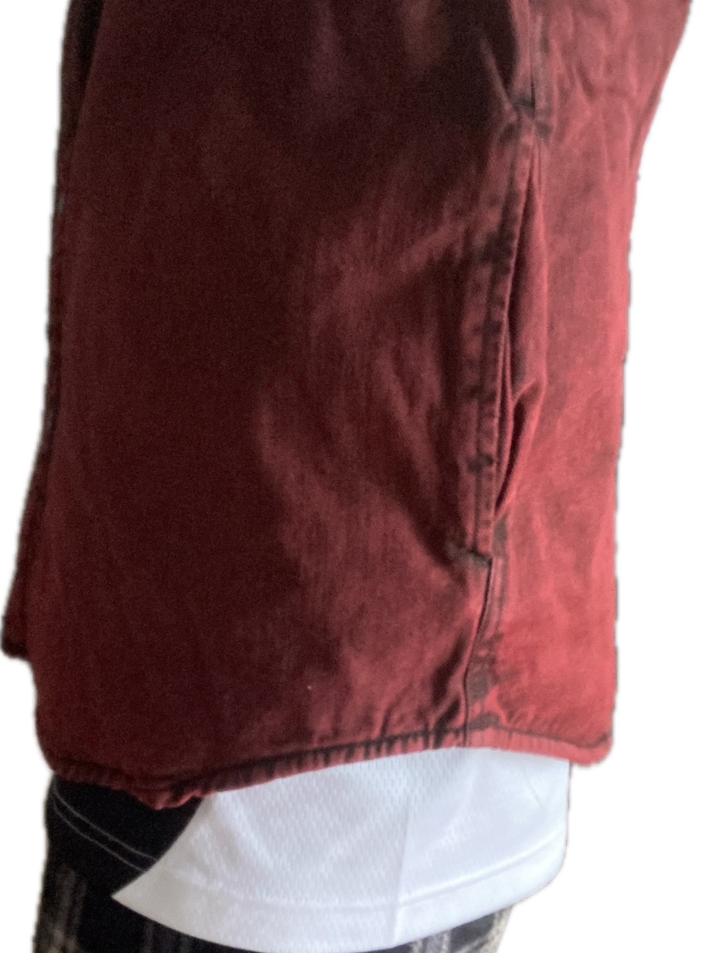 Supreme Faux Shearling Lined Work Shirt Red Denim - 24FW 착용 스타일 - 1