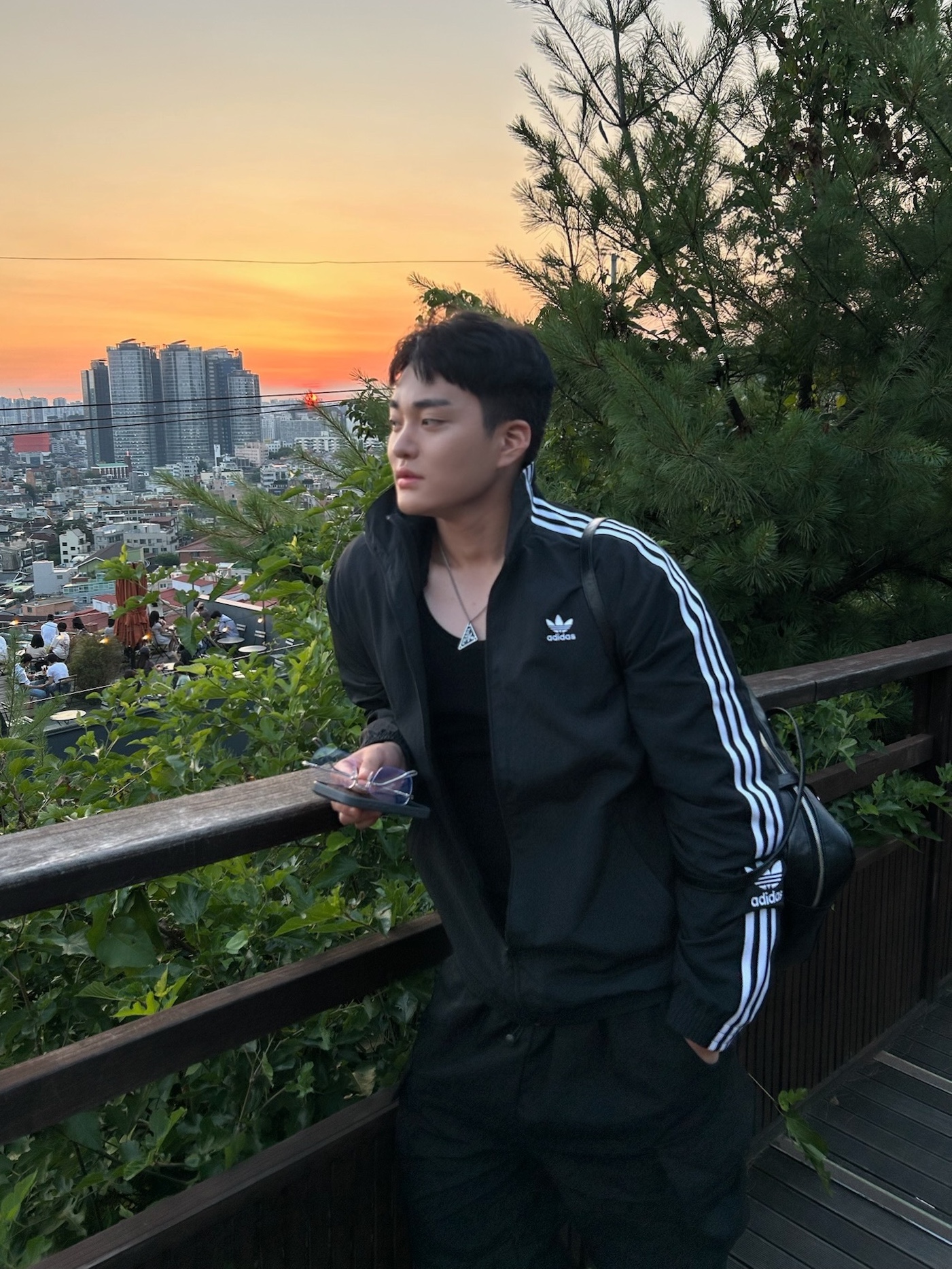 Adidas Adicolor Classic Trefoil Track Jacket Black - KR Sizing 착용 스타일