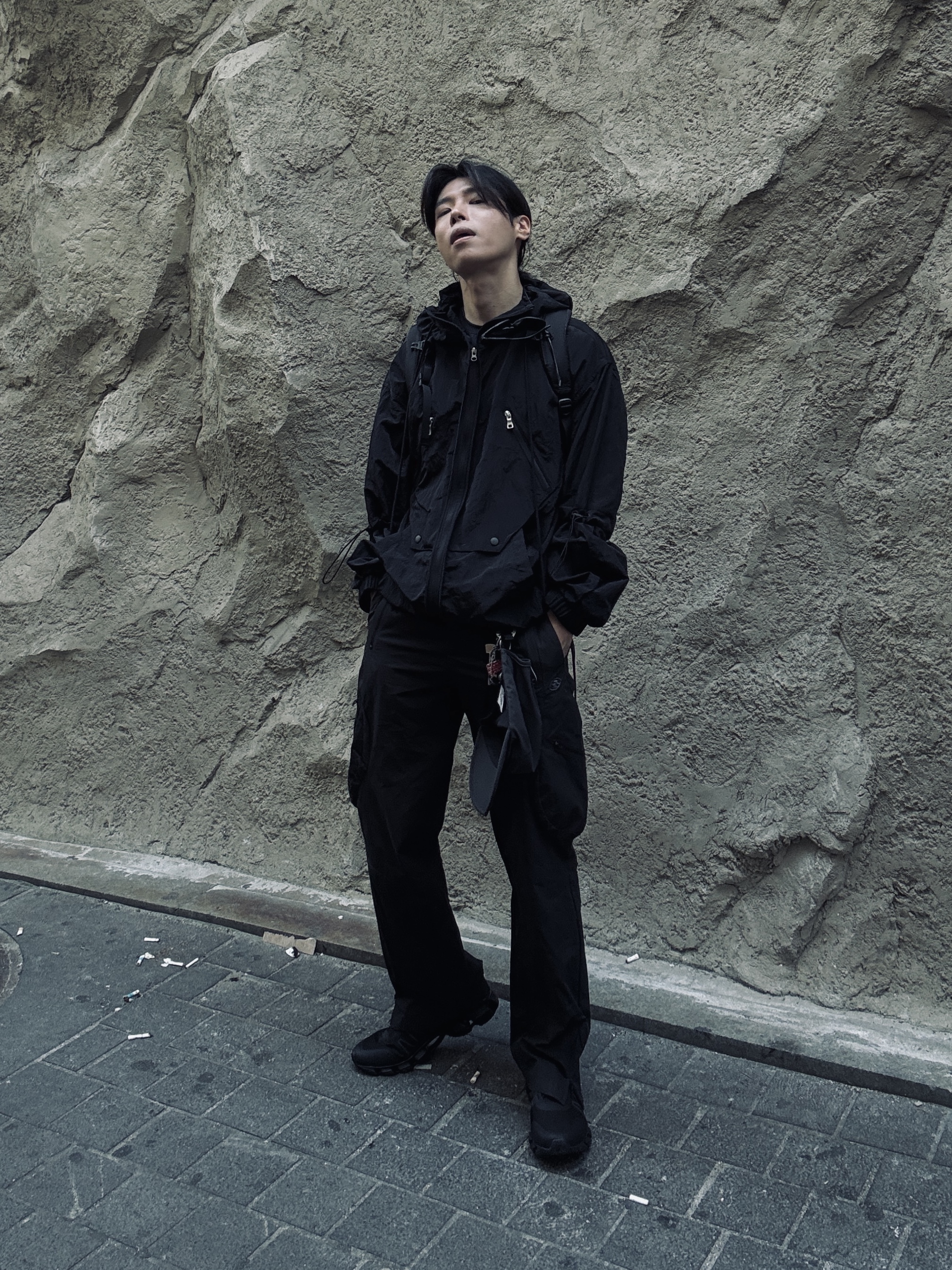 Sansan Gear Cargo Pants Black - 23SS 착용 스타일 - 4