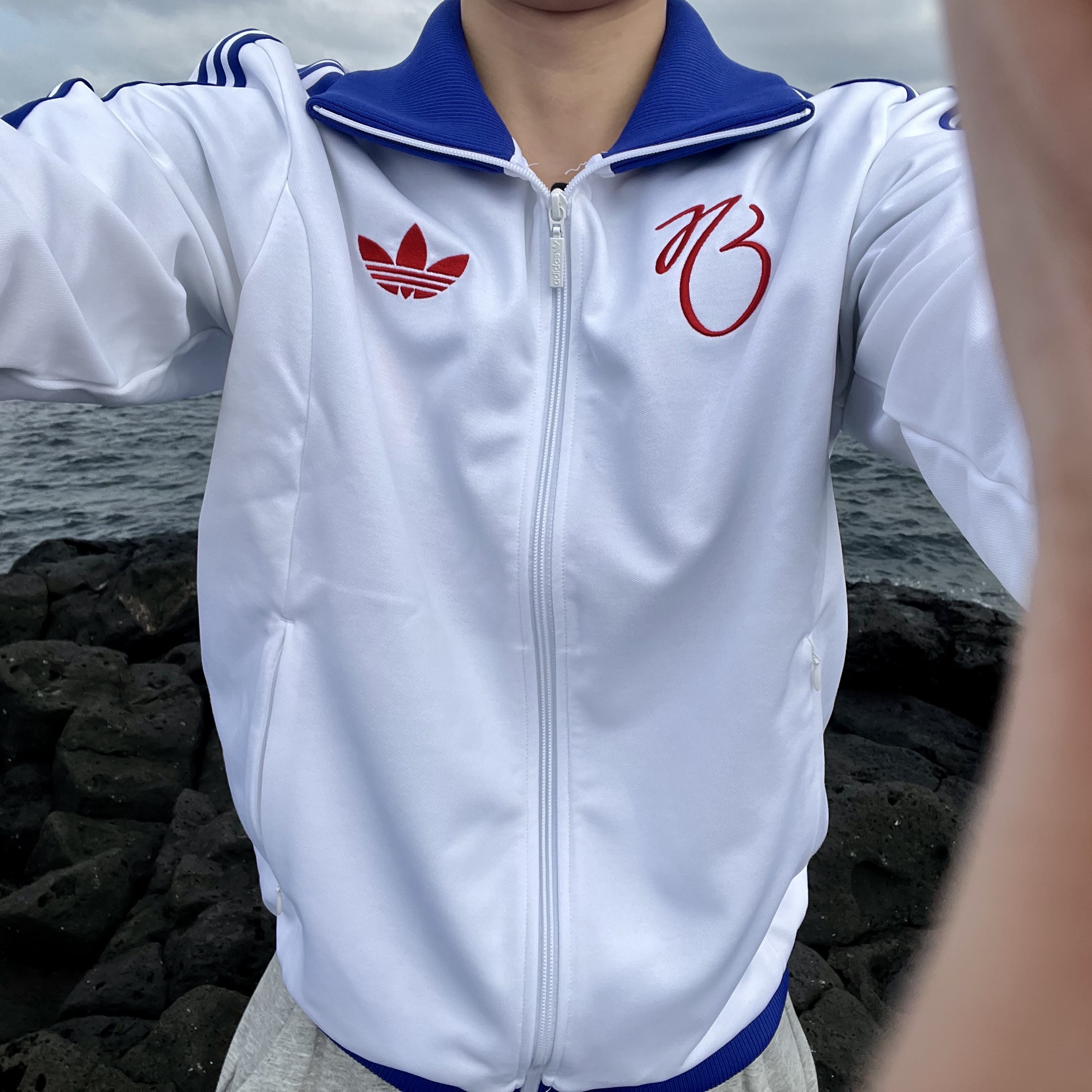 Adidas Jude Bellingham Sports Jacket White - KR Sizing 착용 스타일 - 1