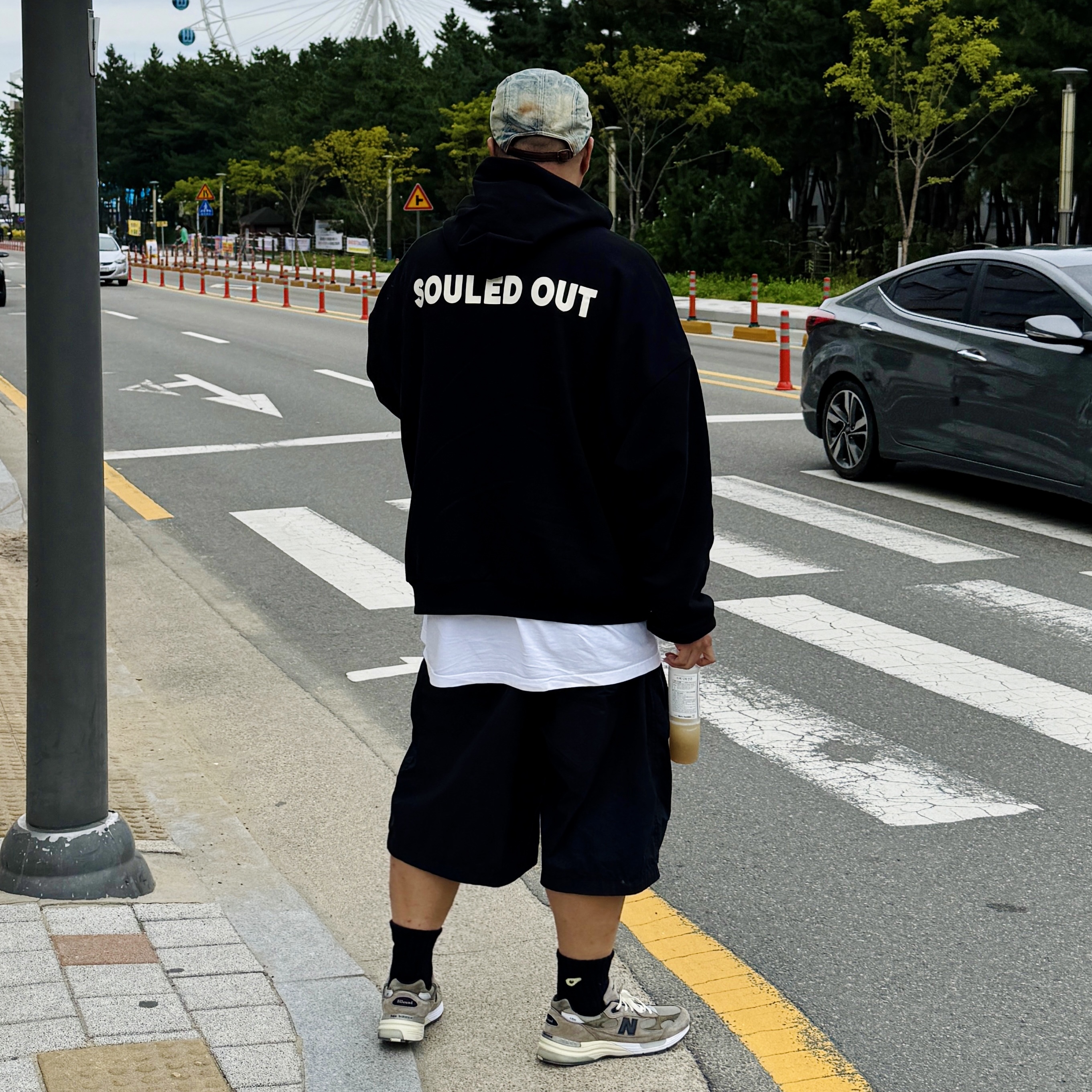 Fear of God x Saint Mxxxxxx Saint of God Hoodie Black, Supreme Washed Chino Twill Camp Cap Dirty Indigo - 24SS 착용 스타일 - 1