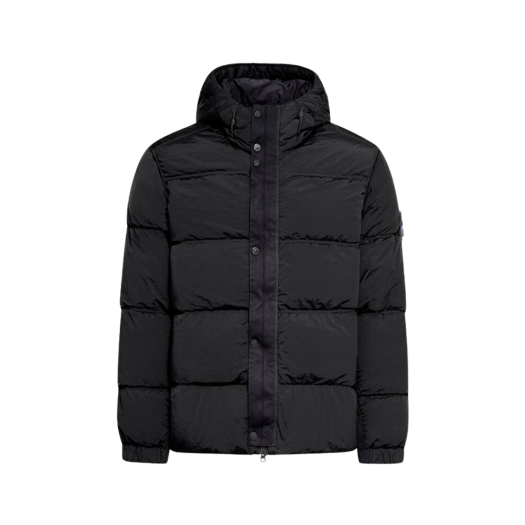 Stone Island 41419 Nylon Metal Econyl Hooded Down Jacket Anti Drop Black - 24FW
