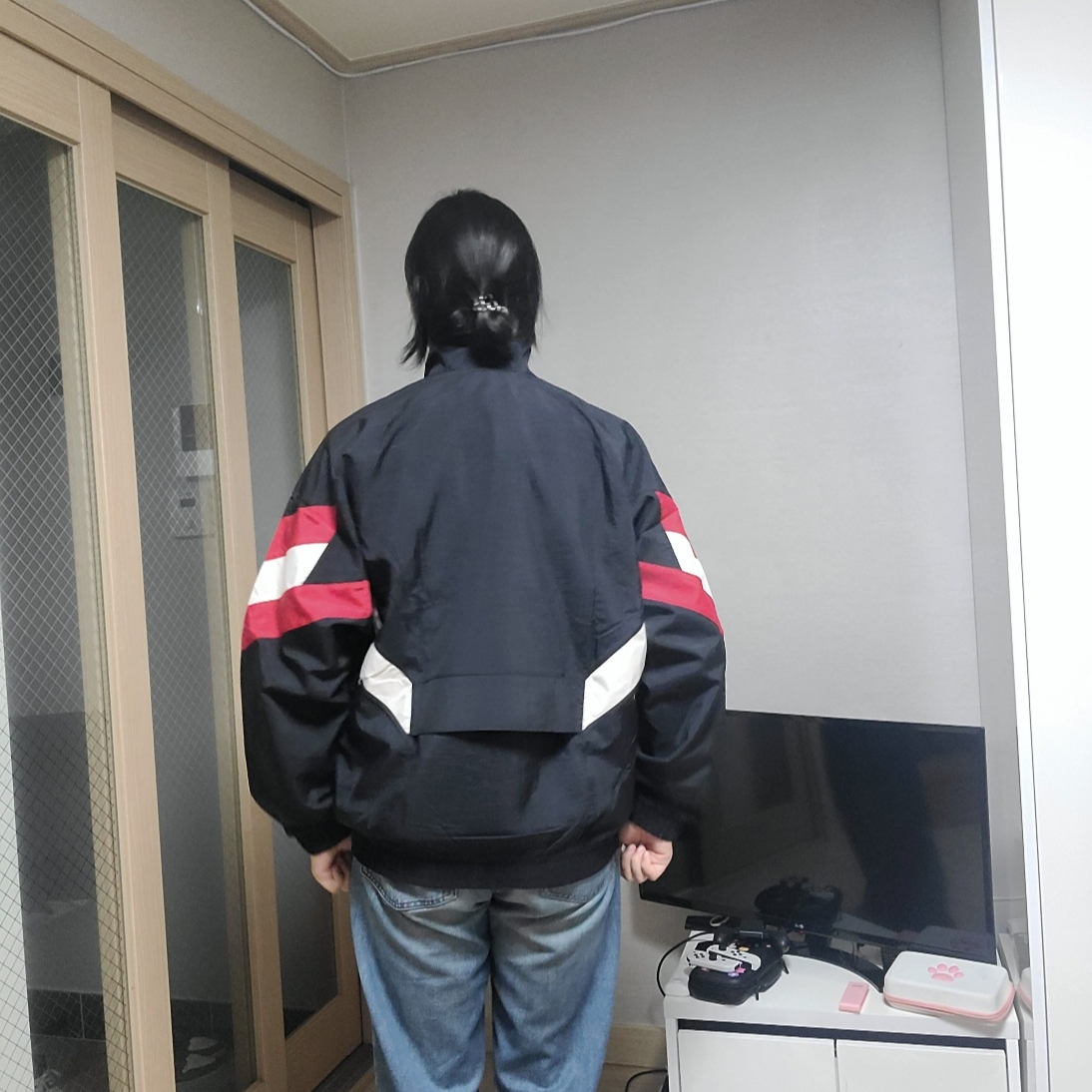 Adidas Manchester United Originals Track Top Black Red - KR Sizing 착용 스타일 - 2