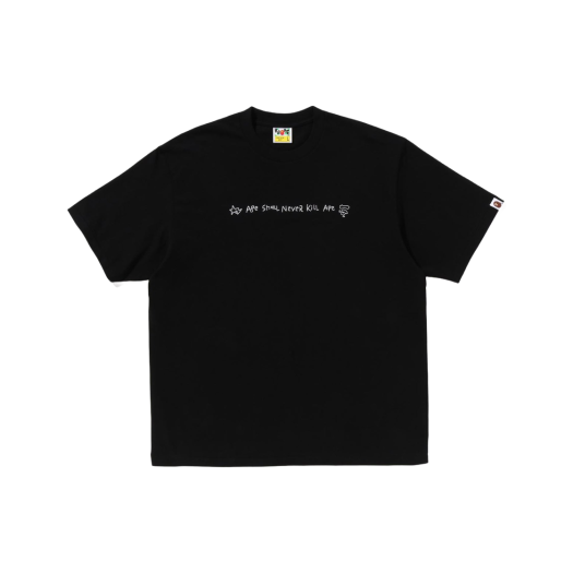 BAPE Hand Drawn Logo Relaxed Fit T-Shirt Black