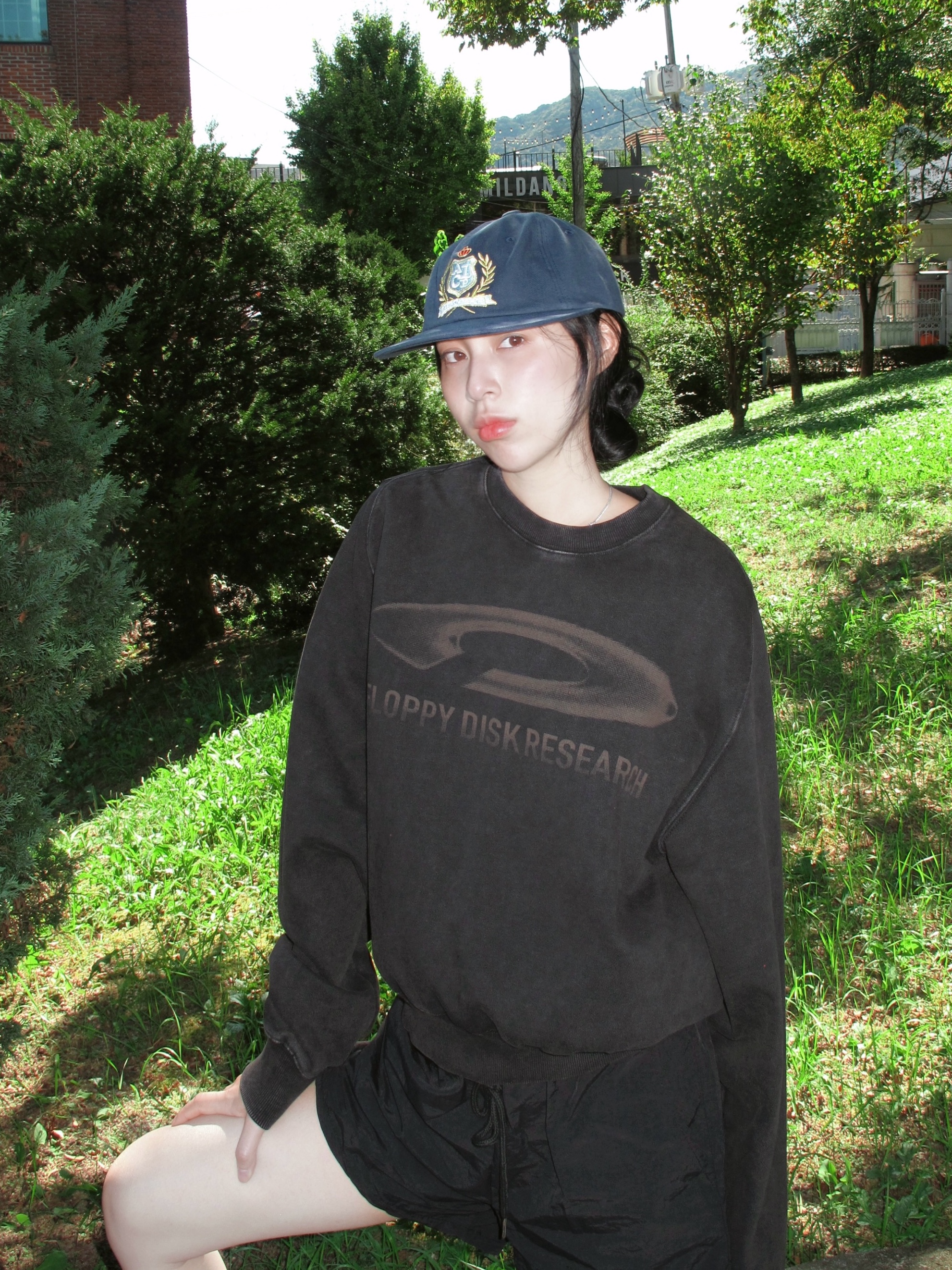 Allincomplete ALCP High School Cap Navy 착용 스타일 - 3