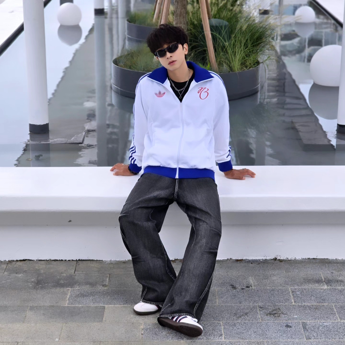 Adidas Jude Bellingham Sports Jacket White - KR Sizing, Adidas Jude Bellingham Sports Jacket White - US Sizing 착용 스타일 - 5
