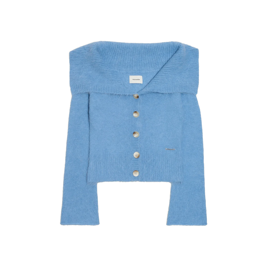 홀츠베일러 우먼 오프숄더 가디건 블루 - 24FW(Holzweiler Women Off Shoulder Cardigan Blue - 24FW)