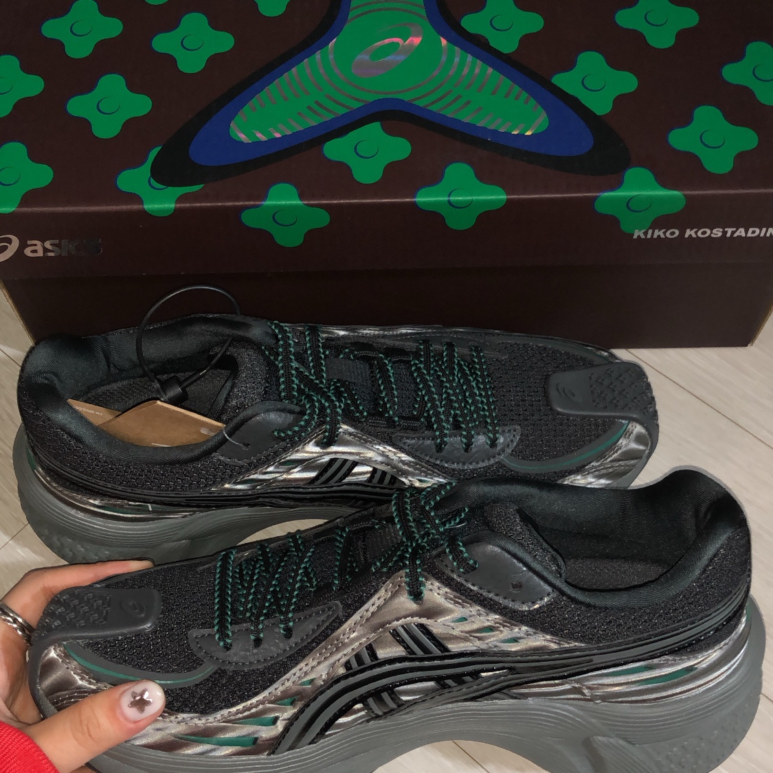 (W) Asics x Kiko Kostadinov Gel-Flammae Grey Black 착용 스타일