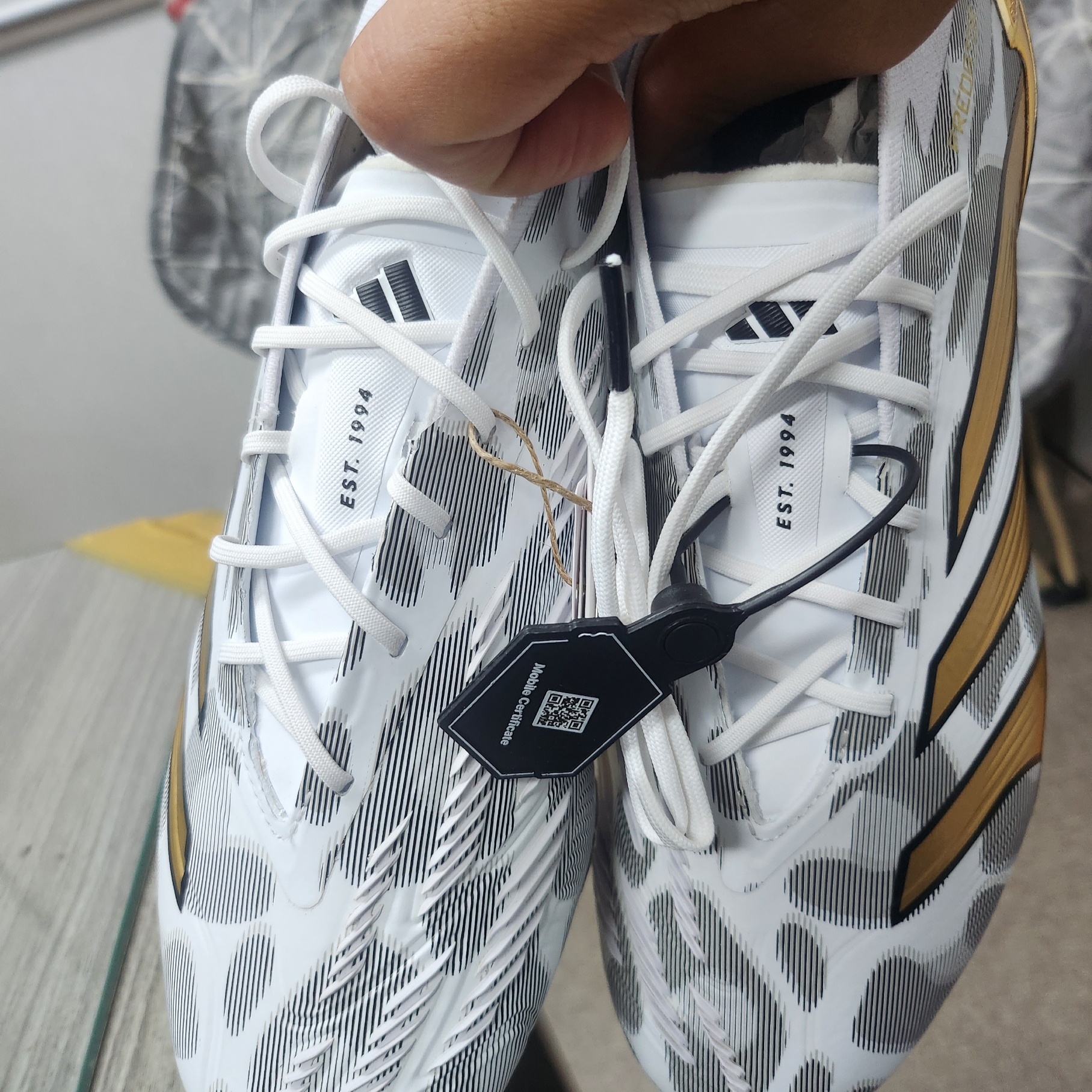 Adidas Predator Elite FG Cloud White Core Black 착용 스타일
