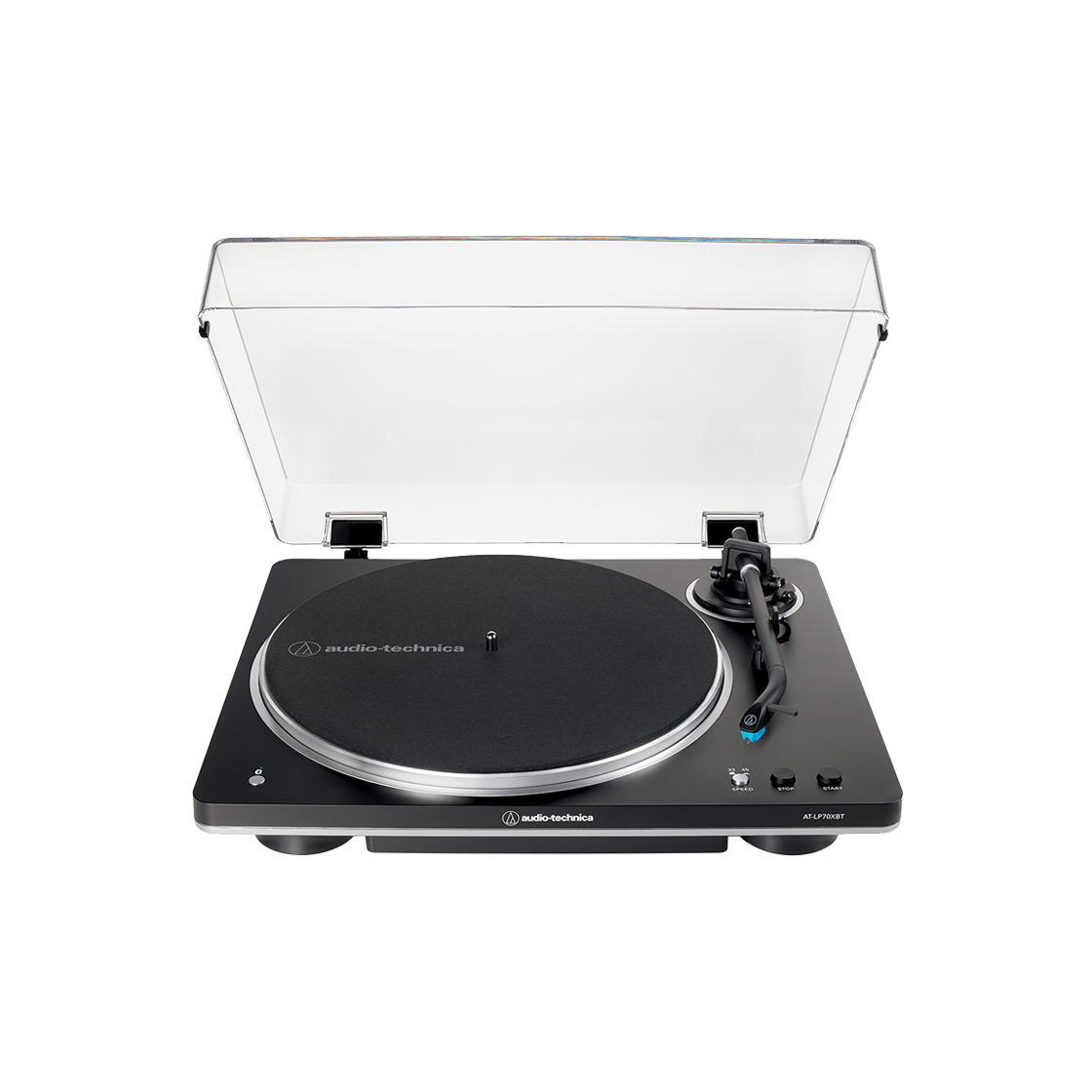 오디오테크니카 AT-LP70XBT 자동 벨트 드라이브 무선 블루투스 턴테이블 블랙 실버(Audio-Technica AT-LP70XBT Fully Automatic Wireless Belt-Drive Turntable Black Silver)