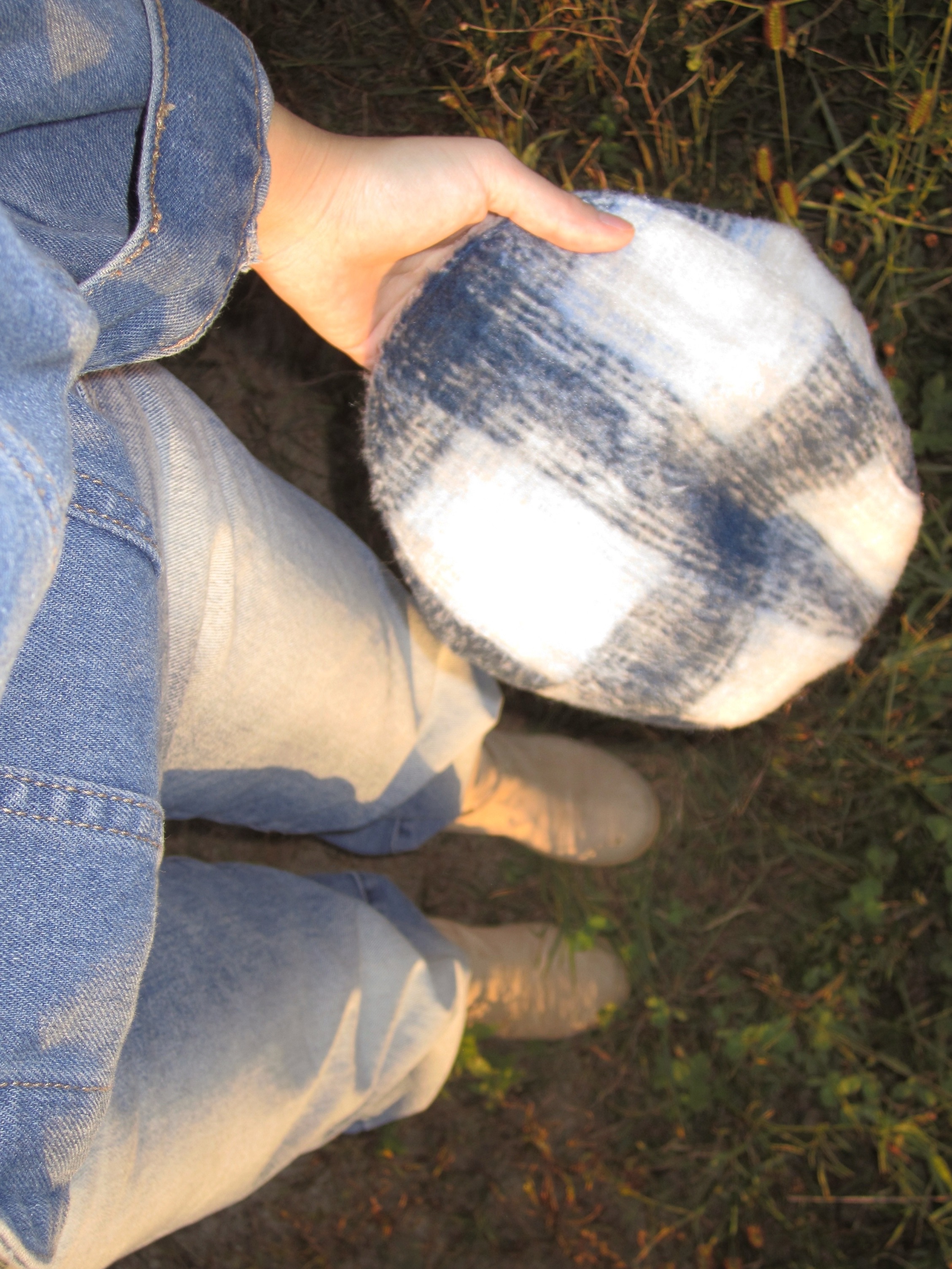 Allincomplete Tartan Check Hunting Cap Blue Check 착용 스타일 - 4