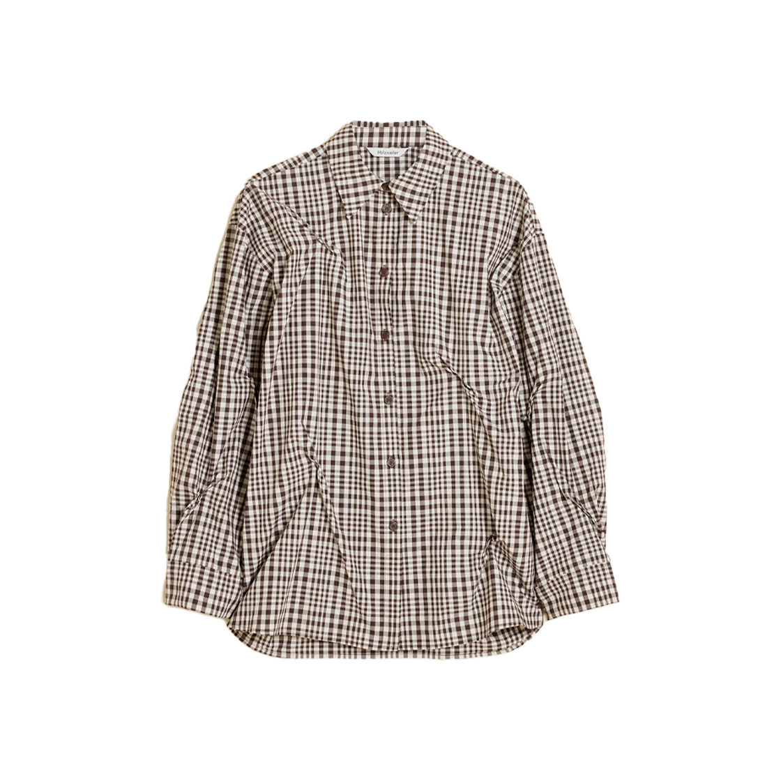 홀츠베일러 우먼 비비 셔츠 브라운 체크 - 24FW(Holzweiler Women Bibi Shirt Brown Check - 24FW)