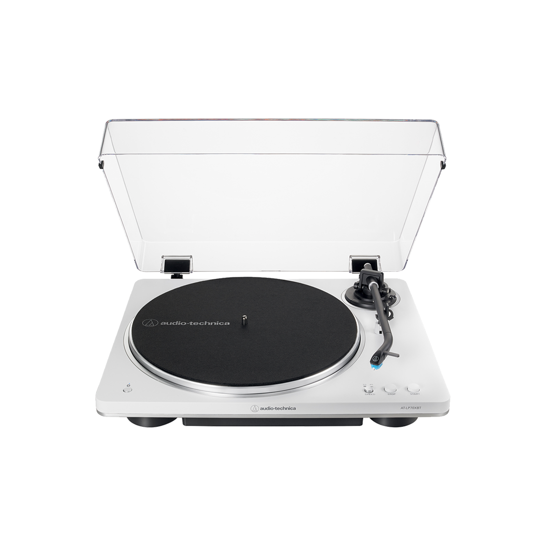 AT-LP70XBT White Silver Audio-Technica AT-LP70XBT Fully Automatic Wireless Belt-Drive Turntable White Silver