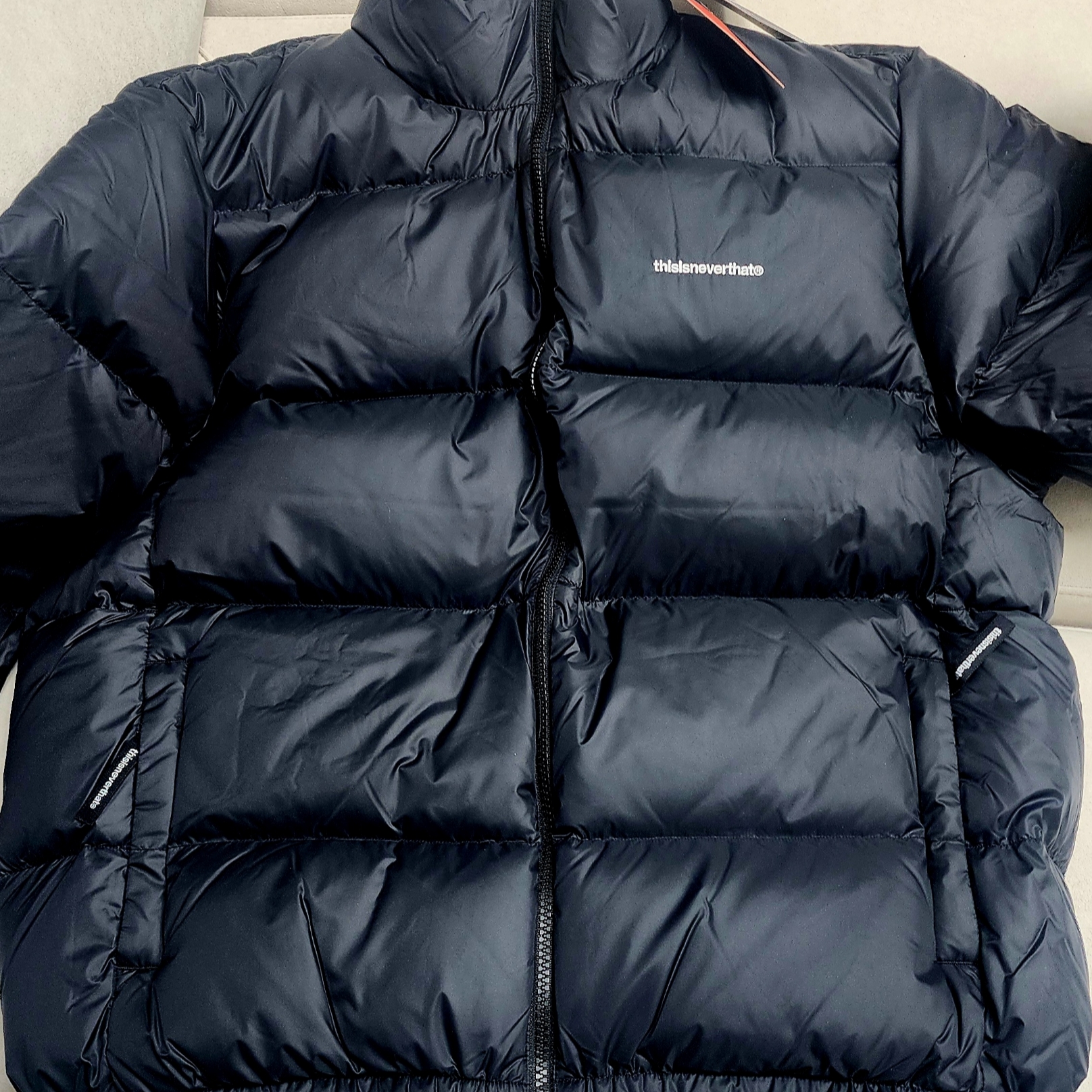 Thisisneverthat Pertex T Down Jacket Black 착용 스타일