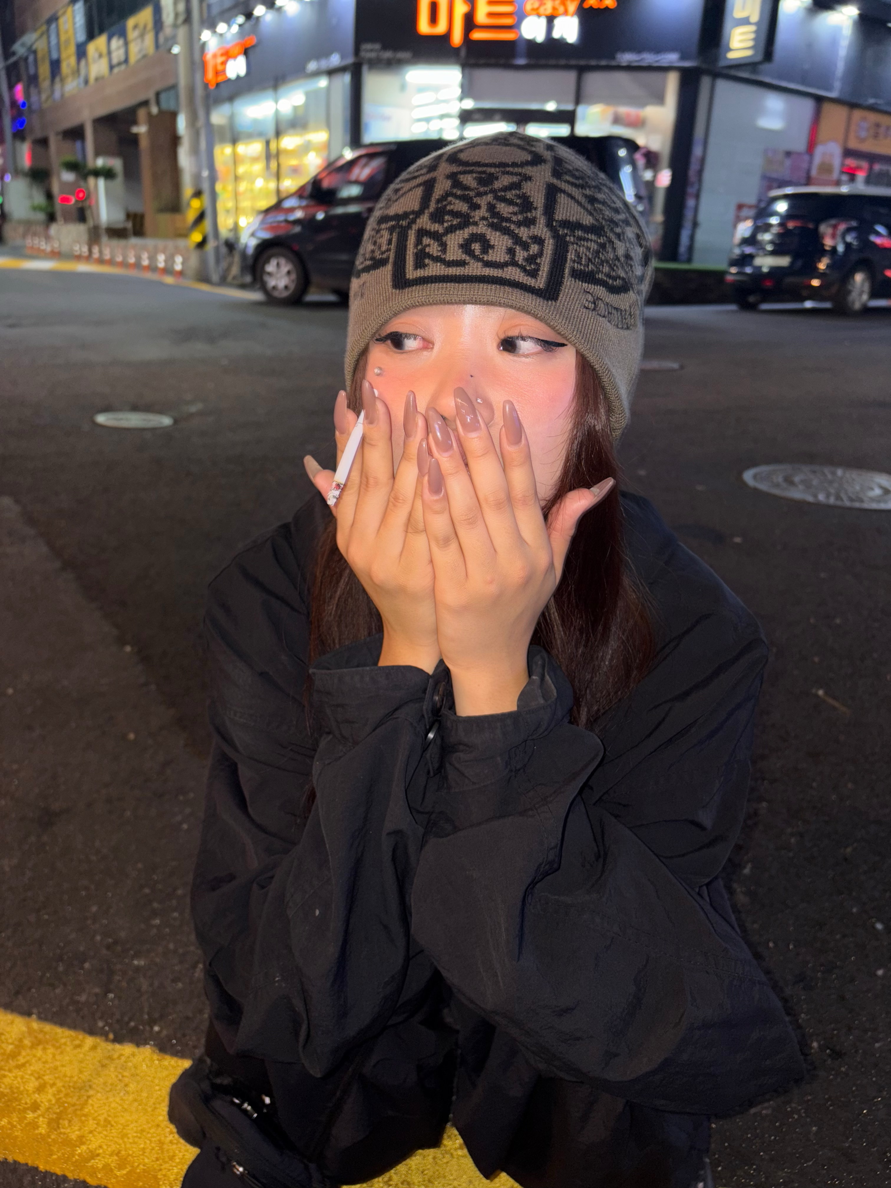 Palace Celtic Nein Cuff Beanie The Deep Green - 24FW 착용 스타일 - 1