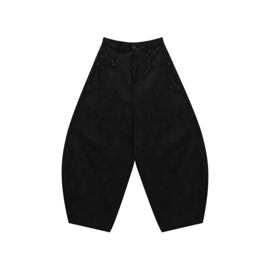 【TREEMINGBIRD】韓国人気◆Easy Wear Set-up Pants TREEMINGBIRD] 2-way Folded Wrap Skirt-pants [ Dark Gray