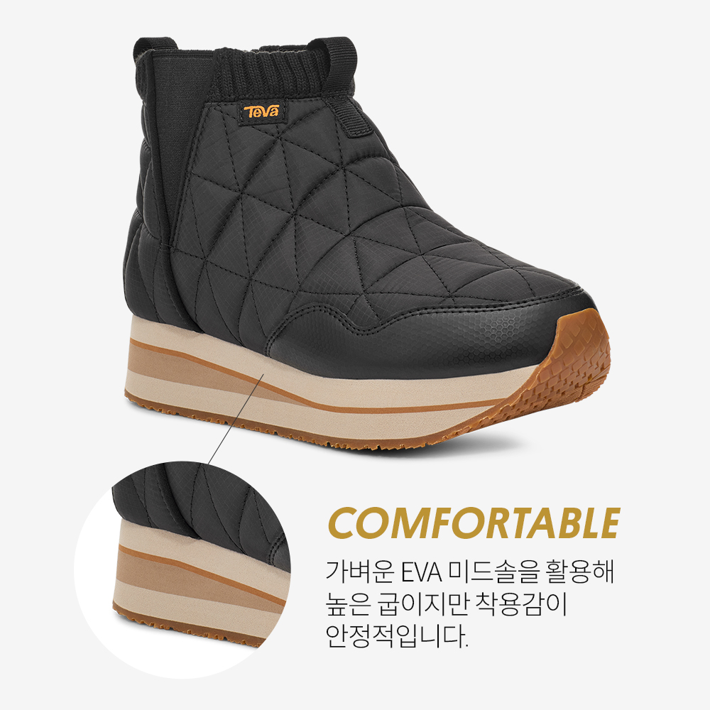 테바 여성 리엠버 미드 플랫폼 (BLK)(TEVA Women ReEmber Mid Platform (BLK)) - 3