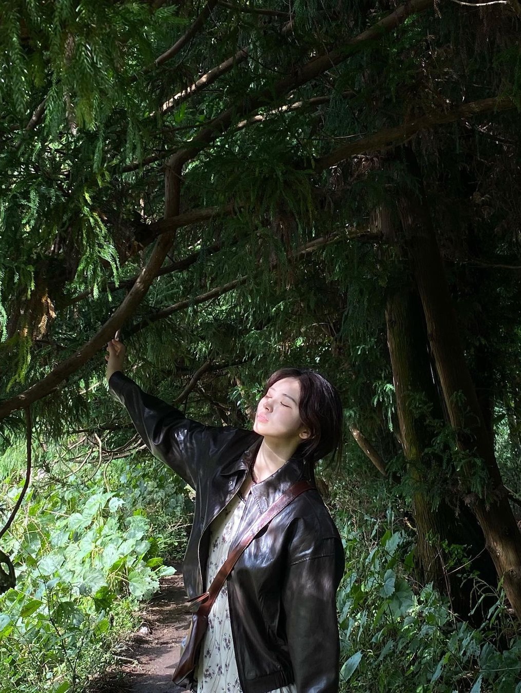 [예약 배송] Siyazu SIOT4075 Leather Bomber Jacket_Brown 착용 스타일 - 3
